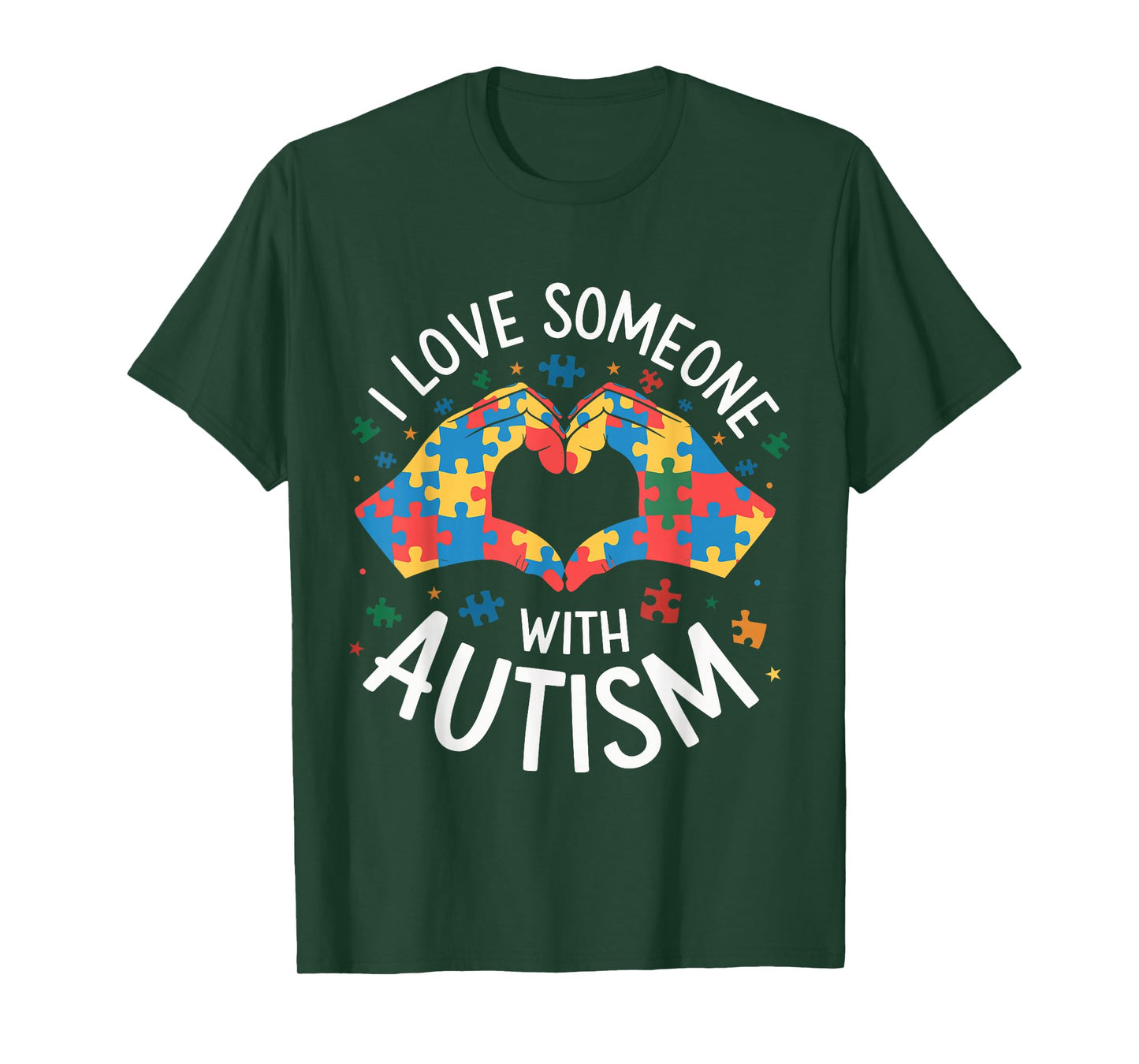 I Love Someone with Autism Awareness Women Autistic Kids T-Shirt