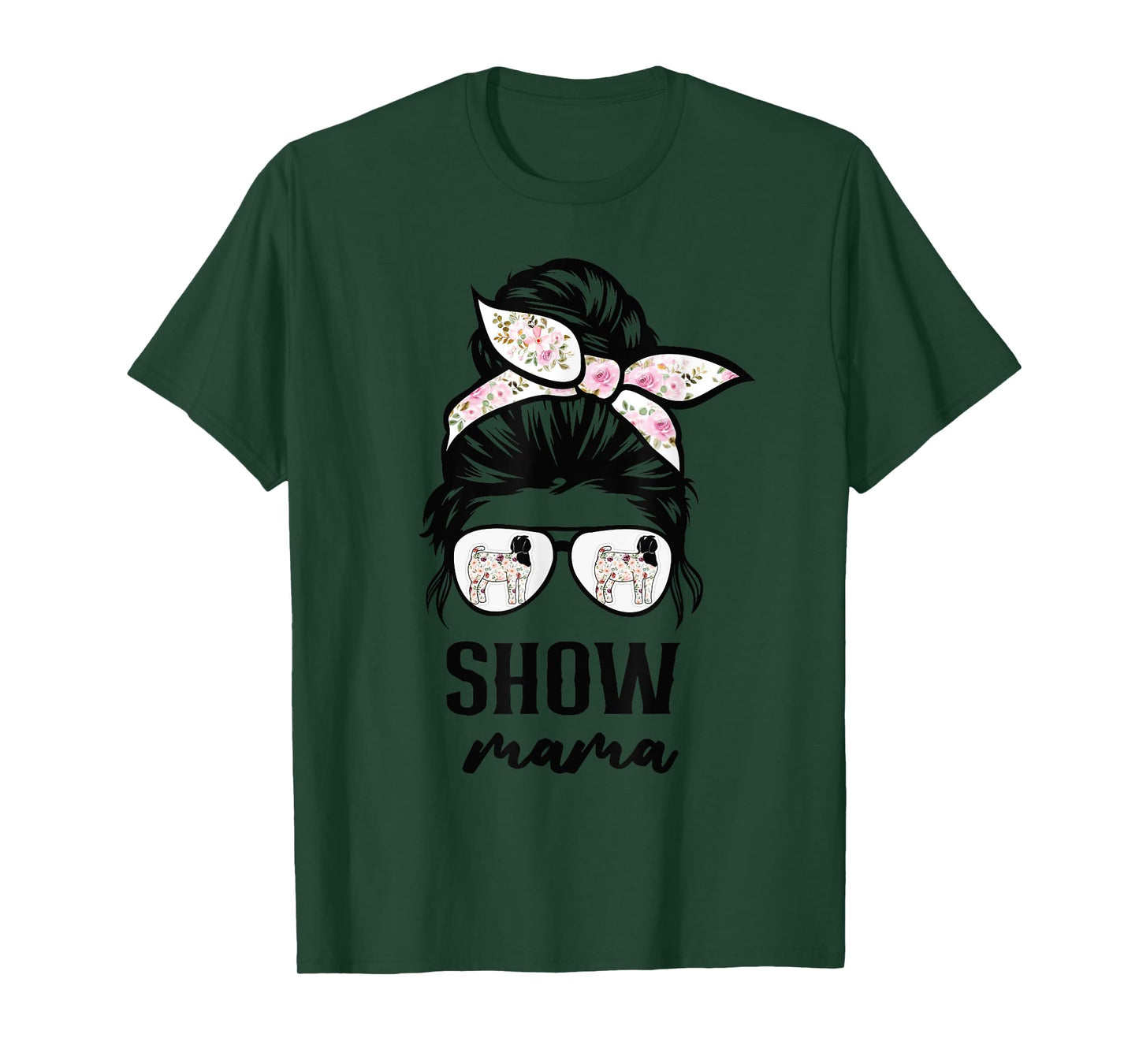 goat show mom goat Boer show mama flower T-Shirt