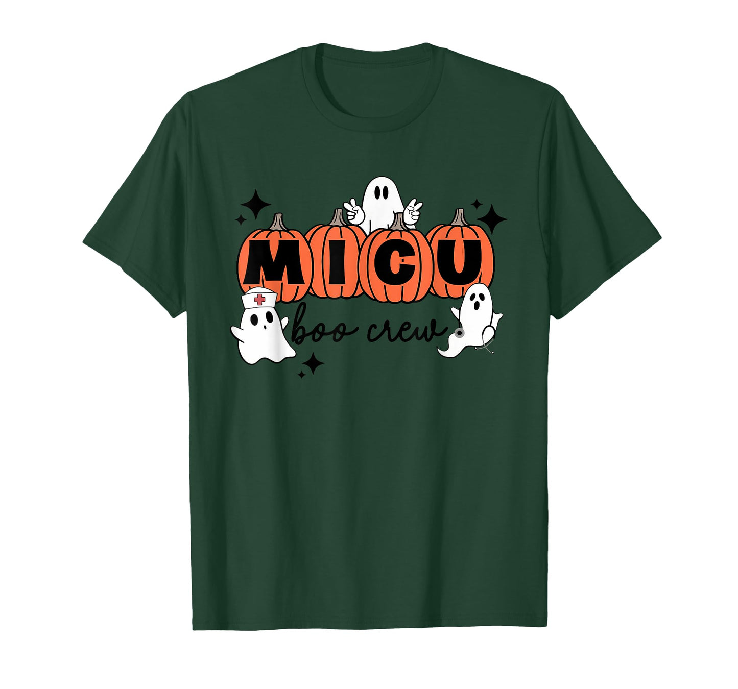Womens MICU nurse shirt MICU boo crew MICU RN Halloween T-Shirt