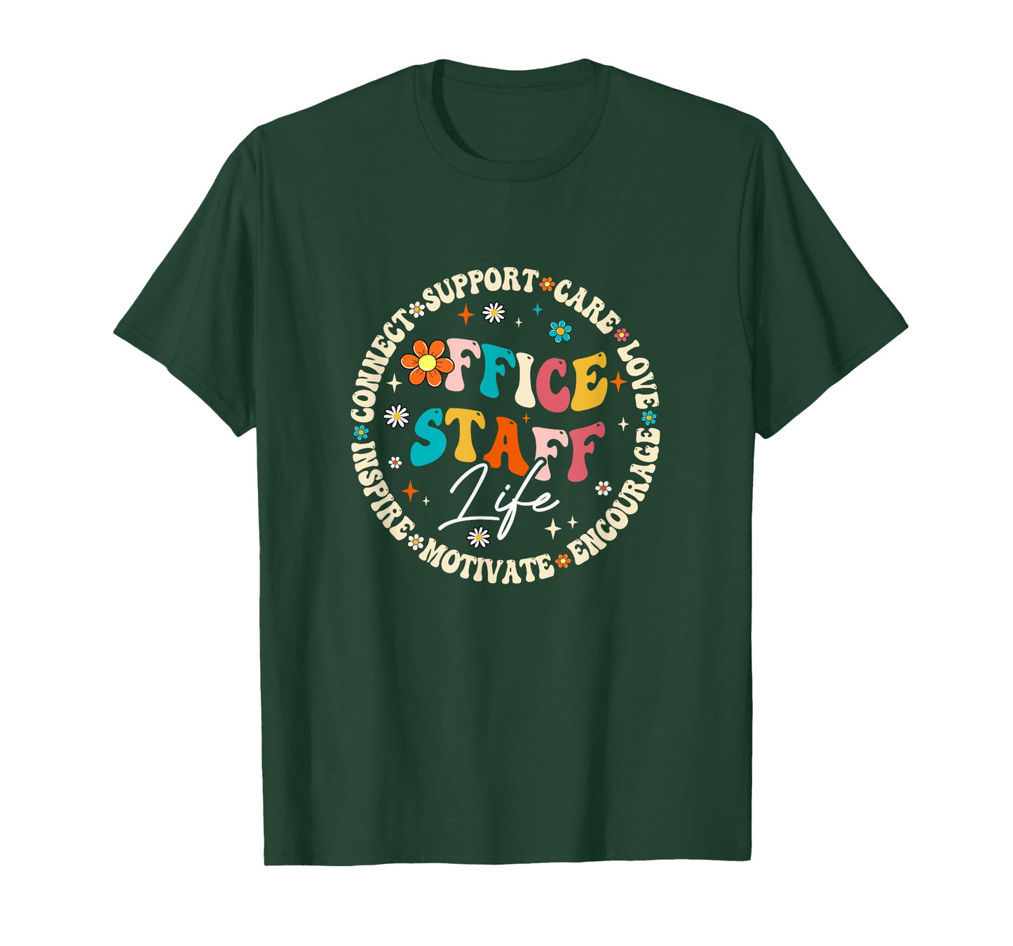 Office Staff Life Appreciation Week Back To School Groovy T-Shirt