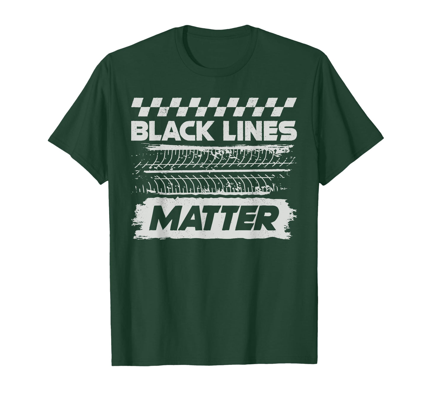 Black Lines Matter Race Car Burnout Skid Funny Auto Racing T-Shirt