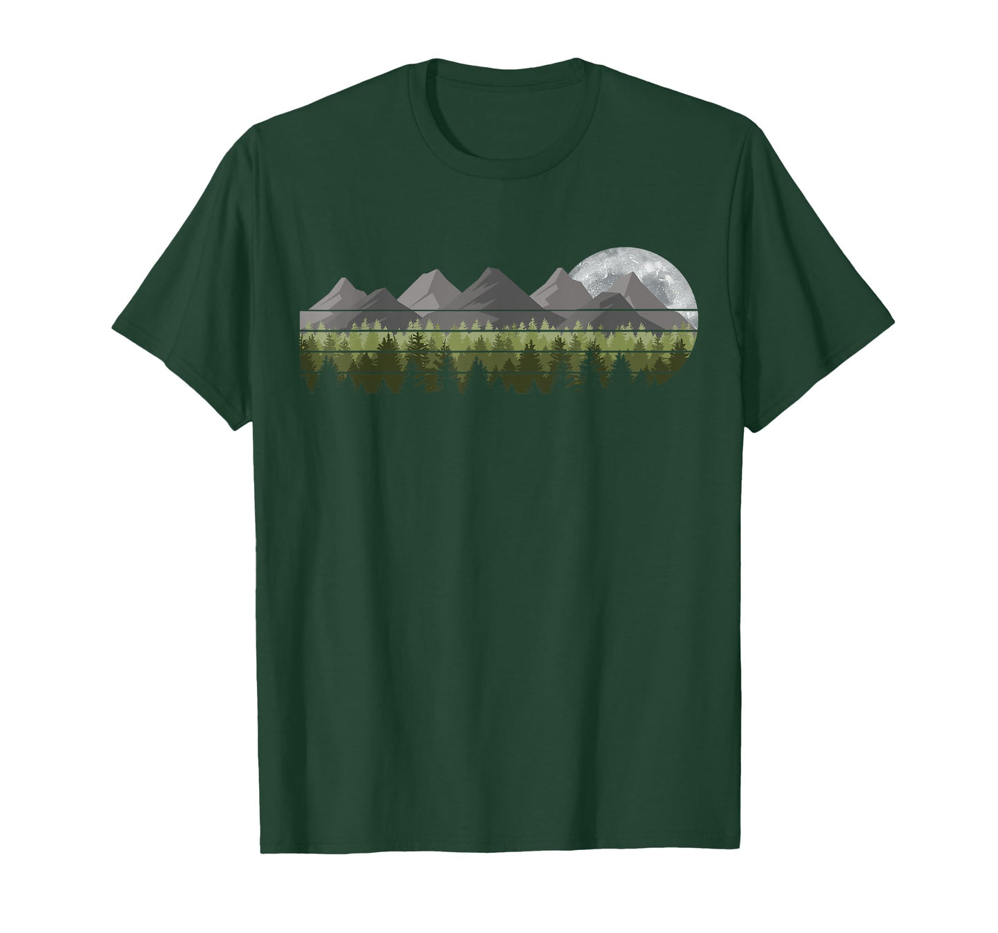 Mountain Trees Wildlife Outdoor Nature Vintage Forest Moon T-Shirt