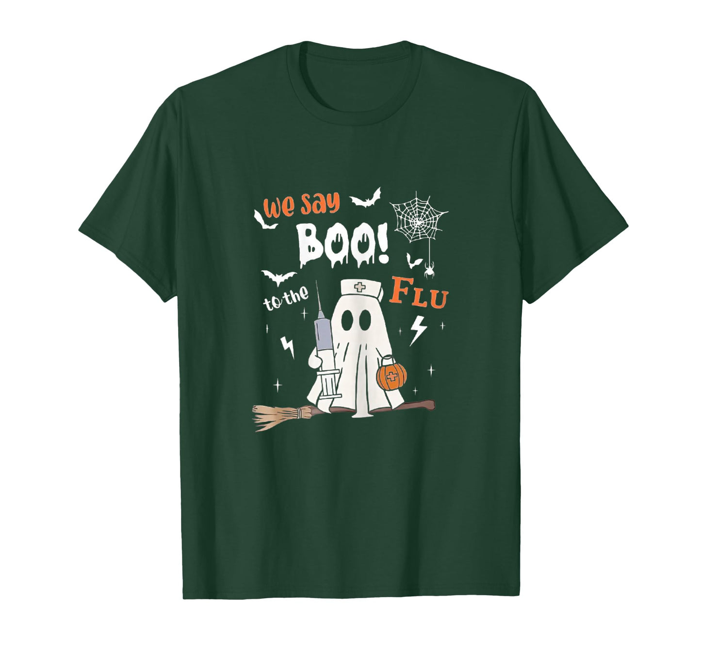 We Say Boo to The Flu Halloween Ghost Nurse T-Shirt