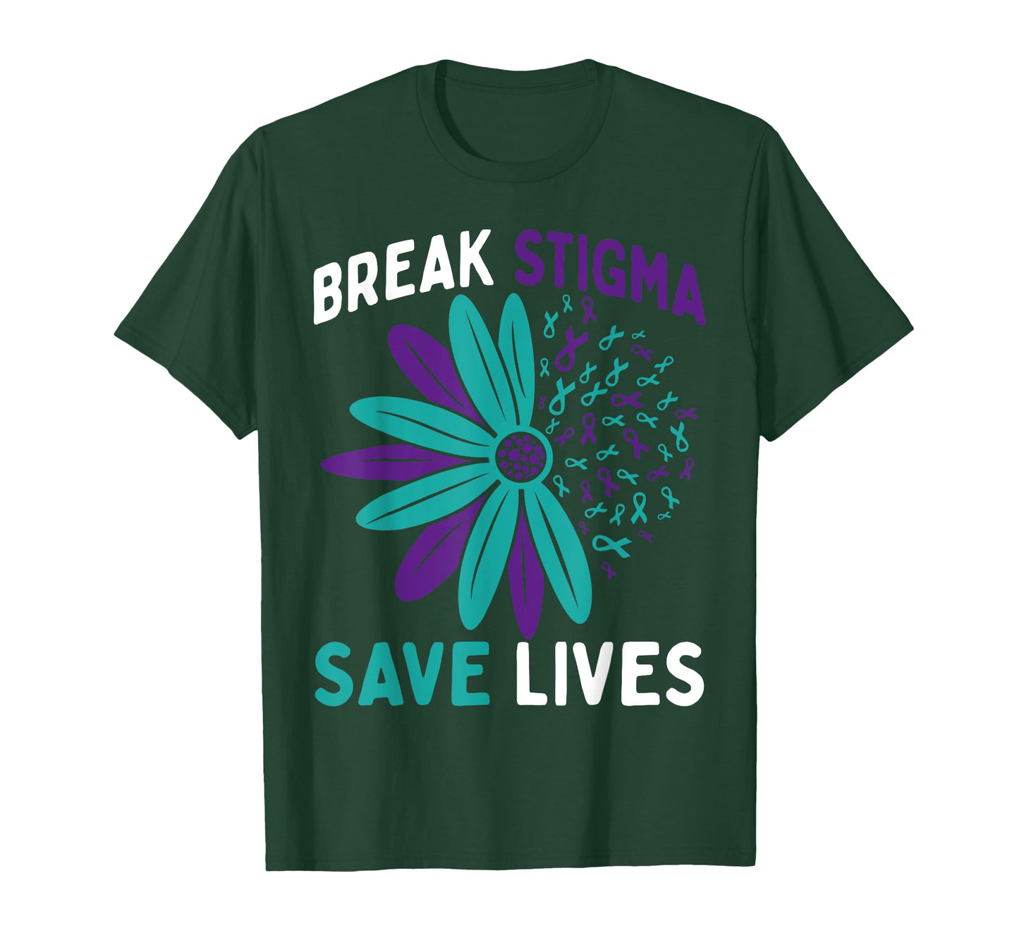 Suicide Prevention Awareness Teal & Purple Break Stigma T-Shirt