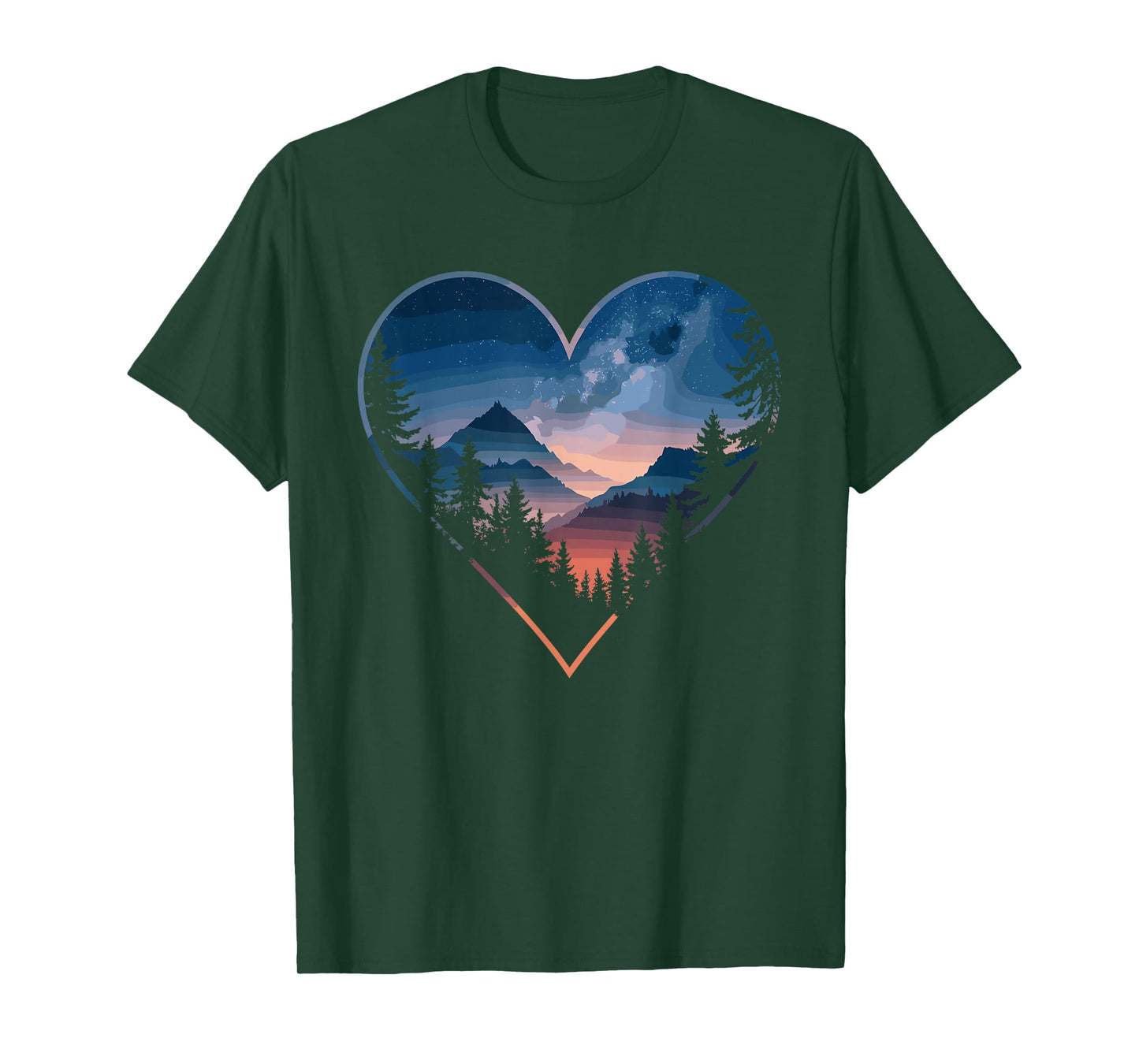Mountain Heart Forest Nature Wildlife T-Shirt