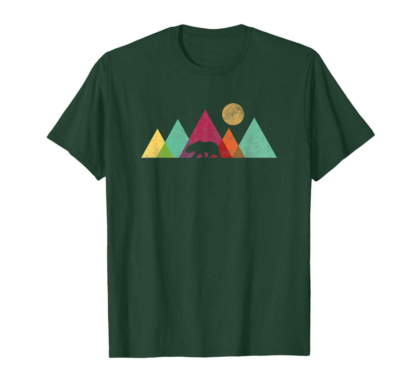 Retro Mountain Bear Wildlife Nature Vintage Forest Hiking T-Shirt