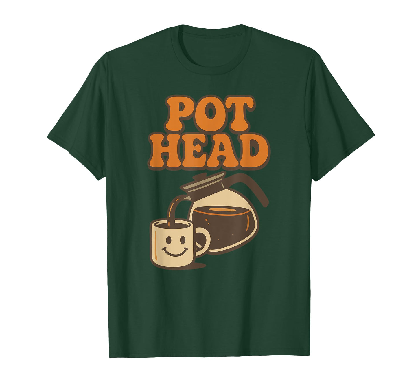 Funny Pot Head Retro Coffee Lover Caffeine Humor Java T-Shirt