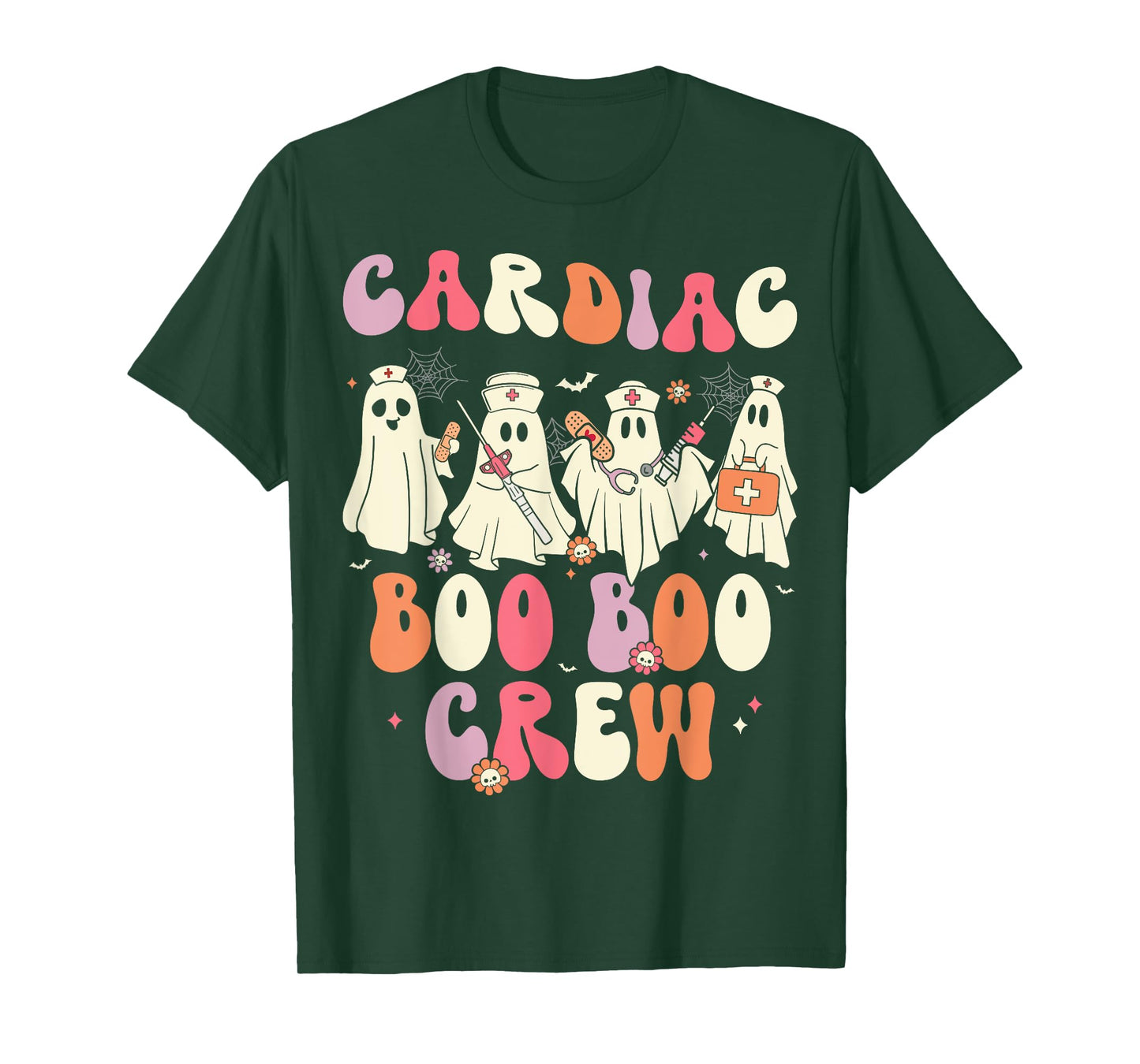 Halloween Cardiac Boo Crew Nurse Ghost Cute Health Worker T-Shirt