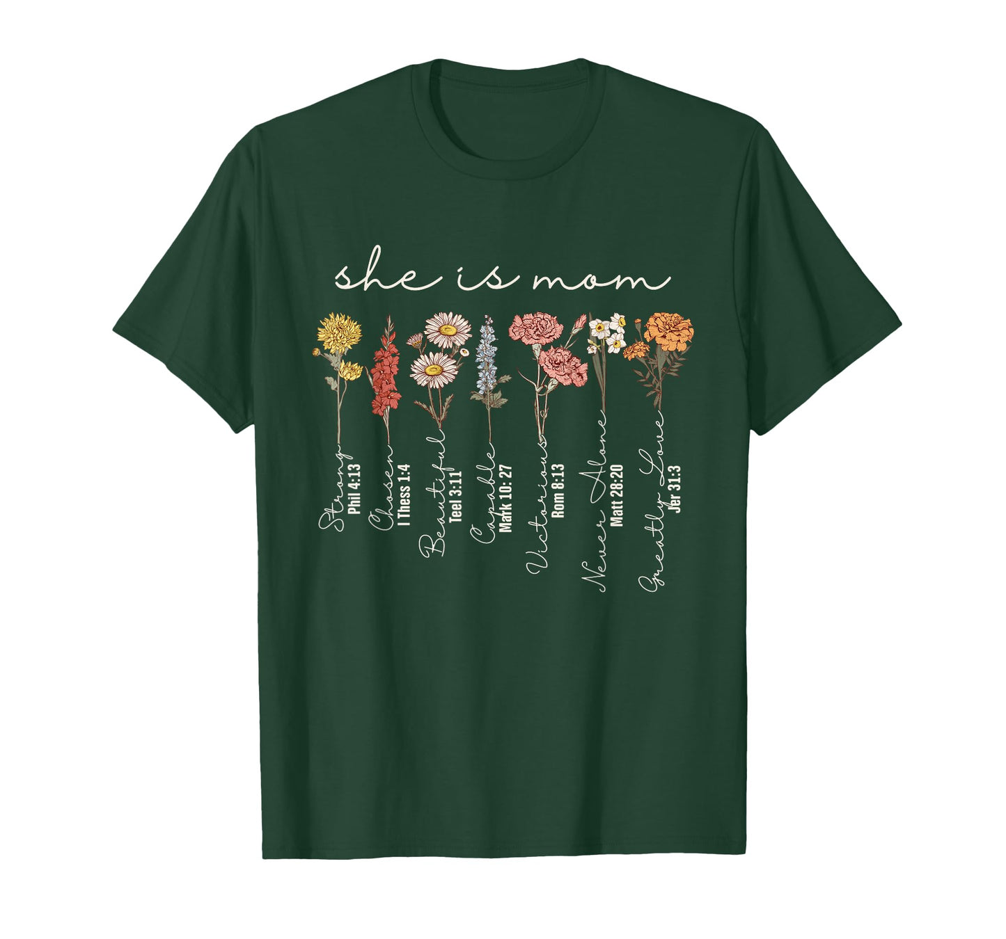 She Is Mom She Is Strong Mom Sublimation Christian Mom T-Shirt