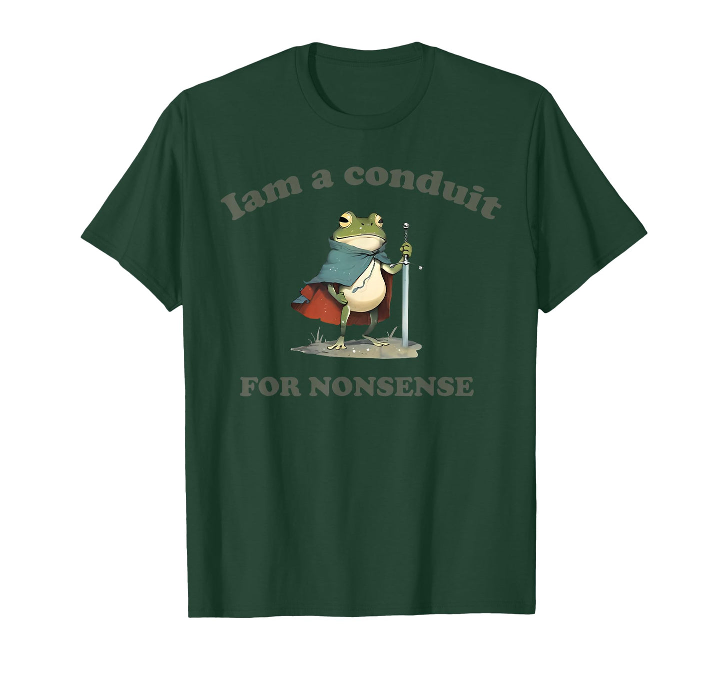 Funny Meme Silly Frog Conduit for Nonsense Humor Men Women T-Shirt