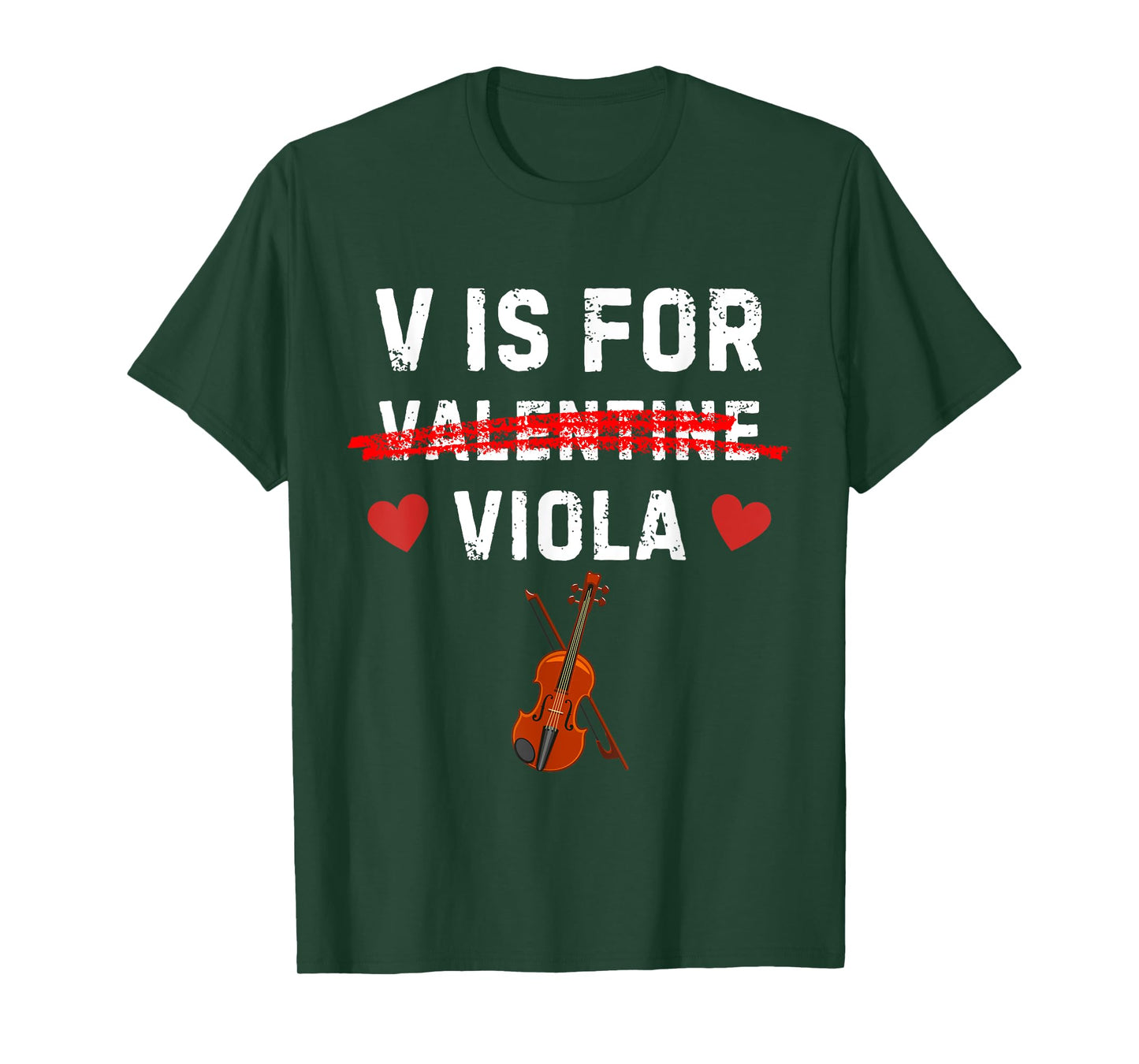 V Is For Viola Funny Violist Music Valentine T-Shirt