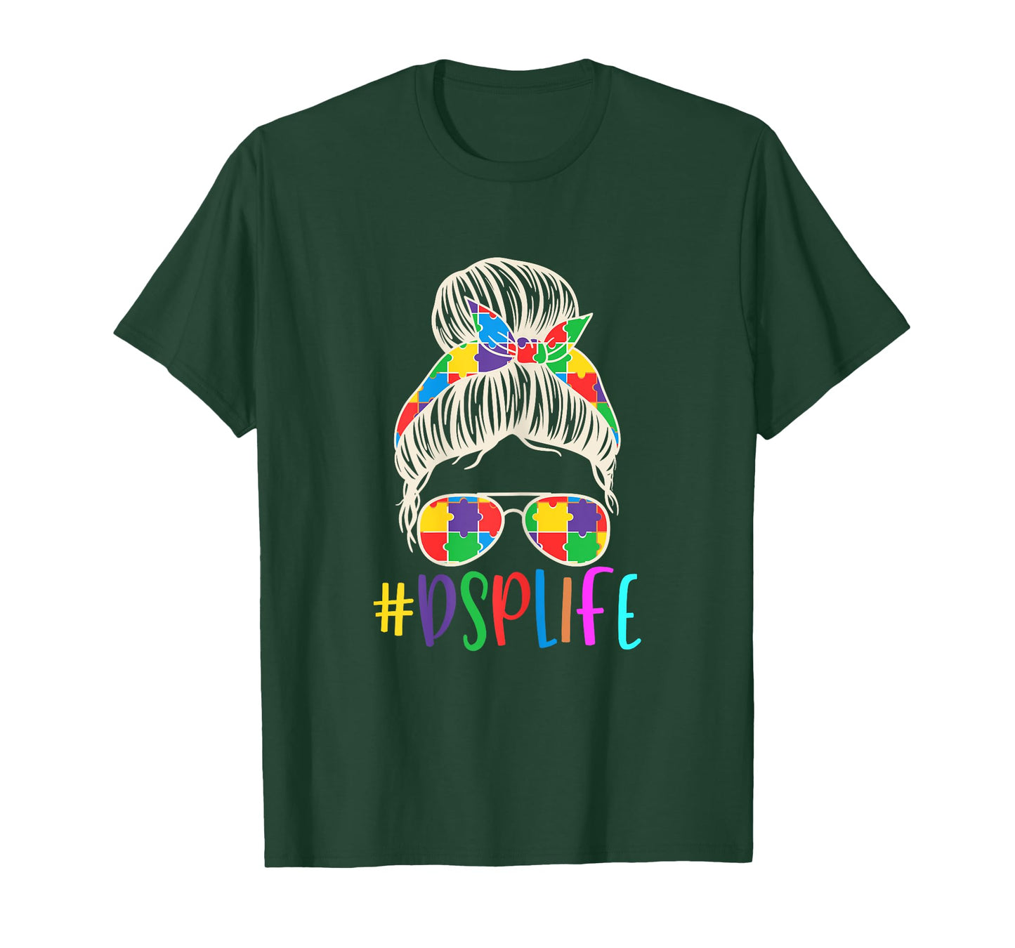 DSP Life Direct Support Professional Women Messy Bun Bandana T-Shirt