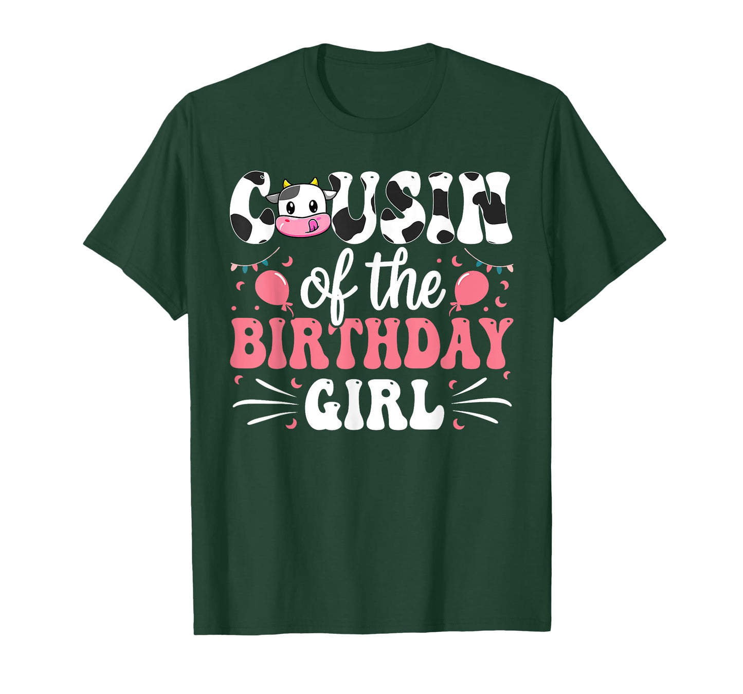Cousin Of The Birthday Girl Cow Family Matching 1st Birthday T-Shirt