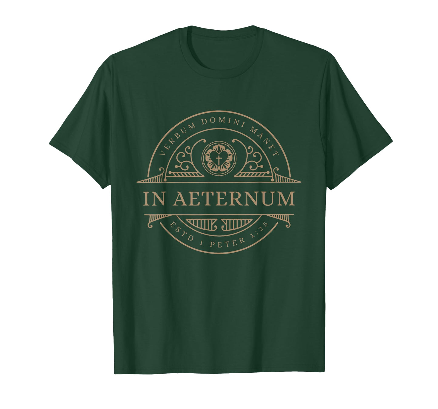 Verbum Domini Manet in Aeternum, Lutheran Rose Tee. T-Shirt