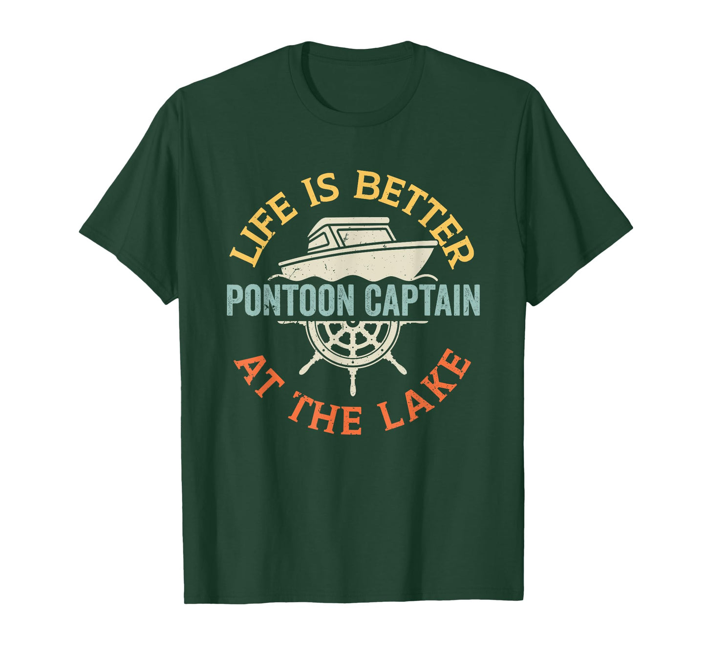 Boating Lake For Men Pontoon Boat Captain T-Shirt