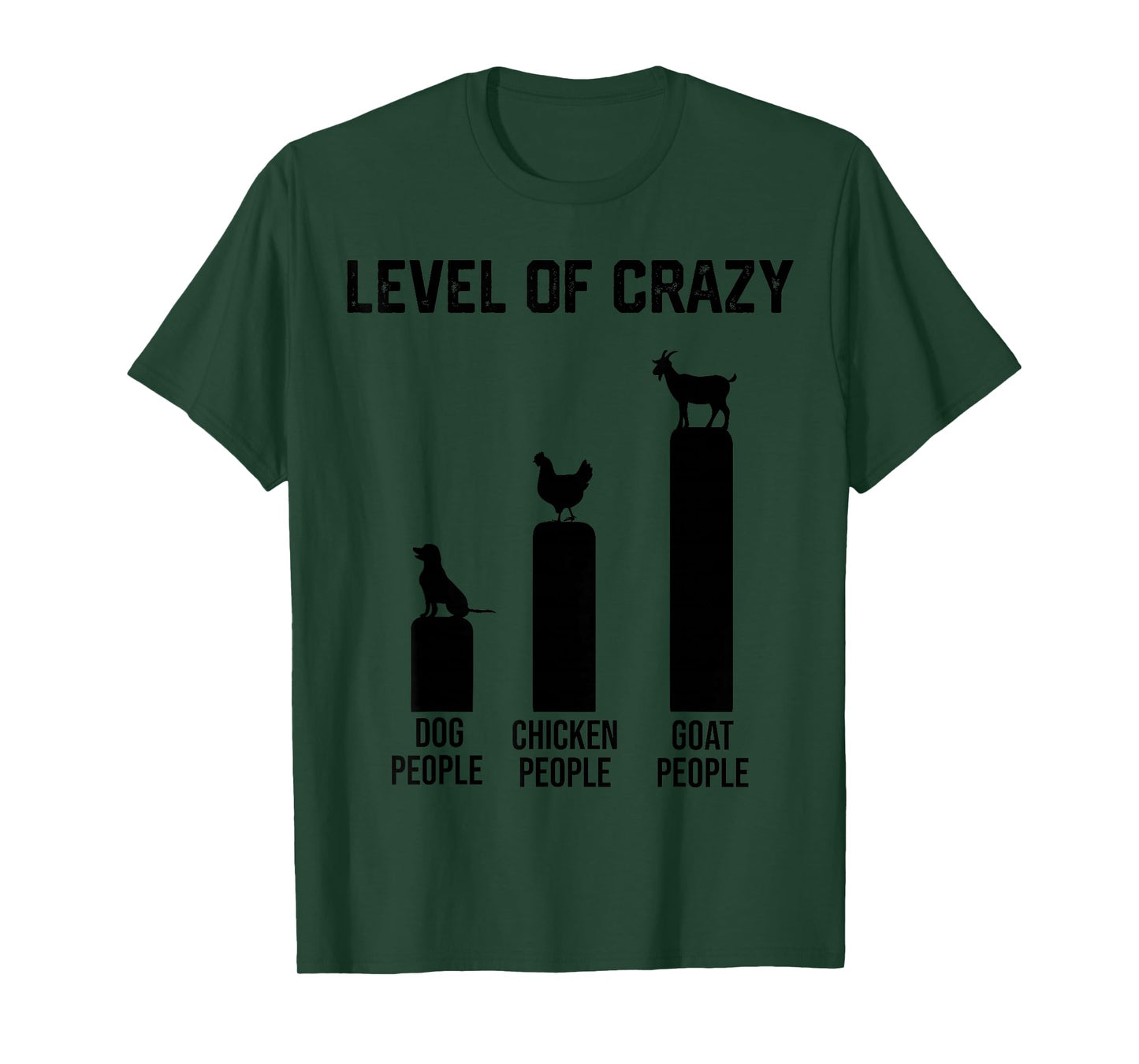 funny level of crazy goat and chicken T-Shirt