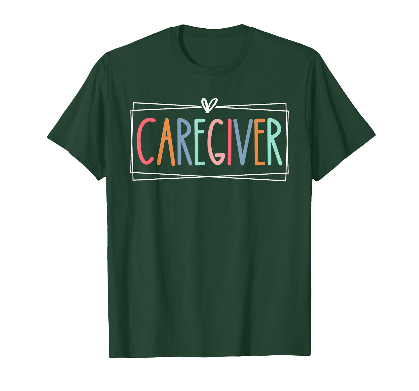 Caregiver Appreciation Heart Retro Care Giver For Women Men T-Shirt