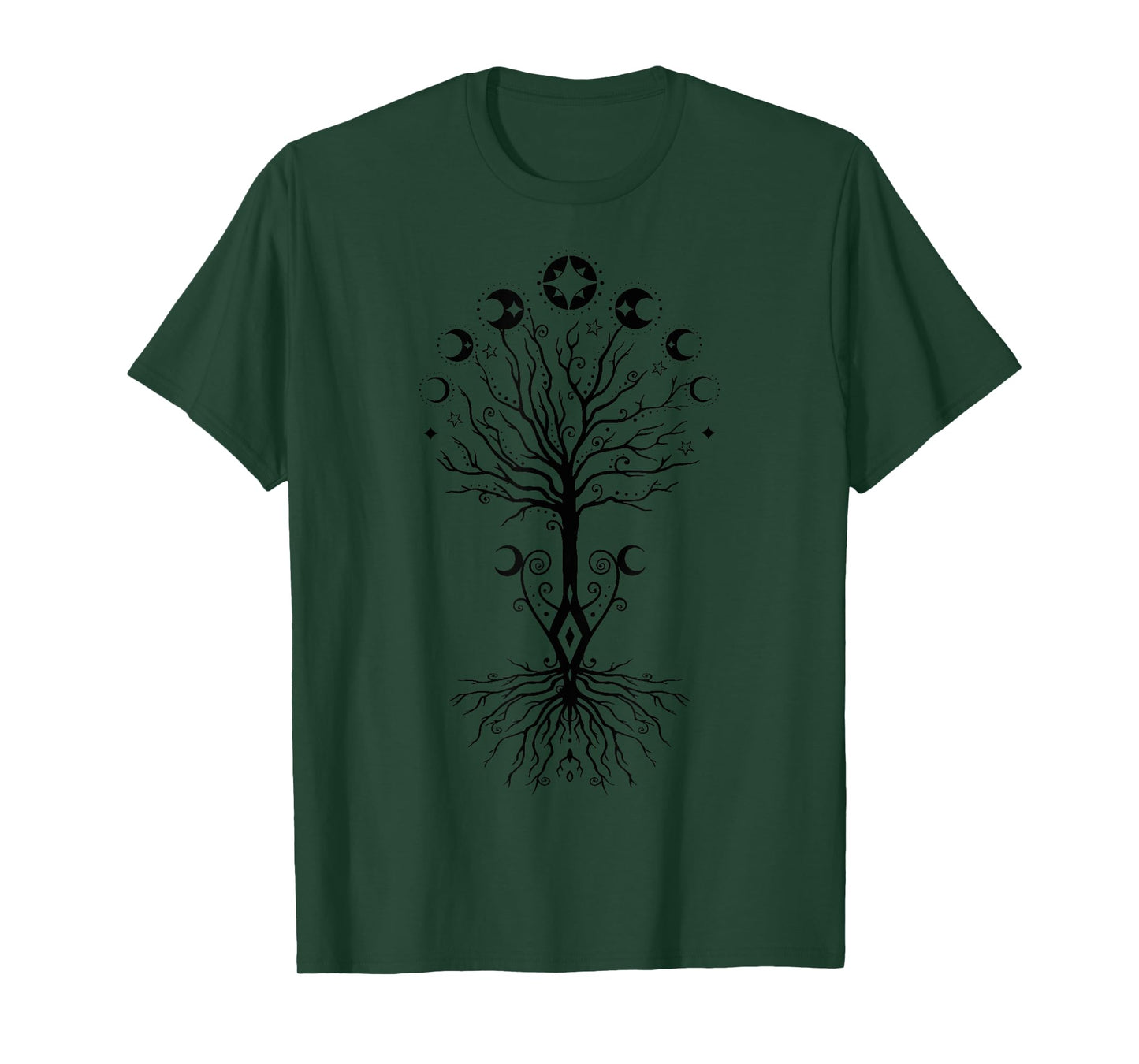 Moon Phases Tree-of-Life Yggdrasil for Viking Pagan Wicca T-Shirt