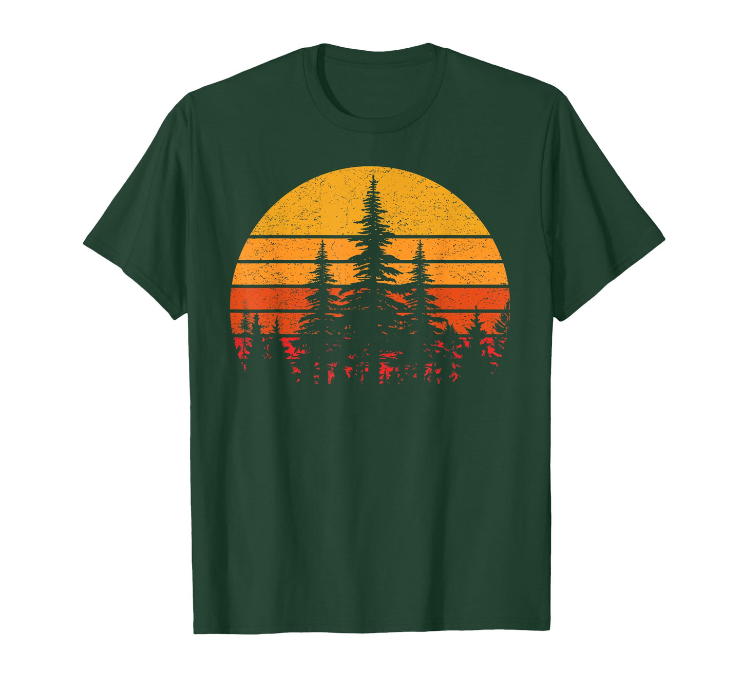 Wildlife Trees Outdoors Sunset Nature Retro Forest Vintage T-Shirt