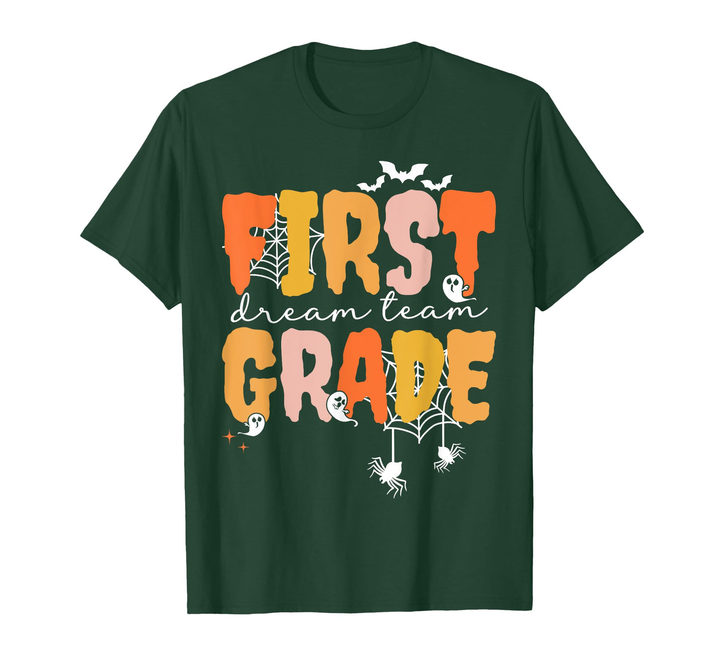 First Grade Dream Retro Team Fall Halloween Spooky Teachers T-Shirt