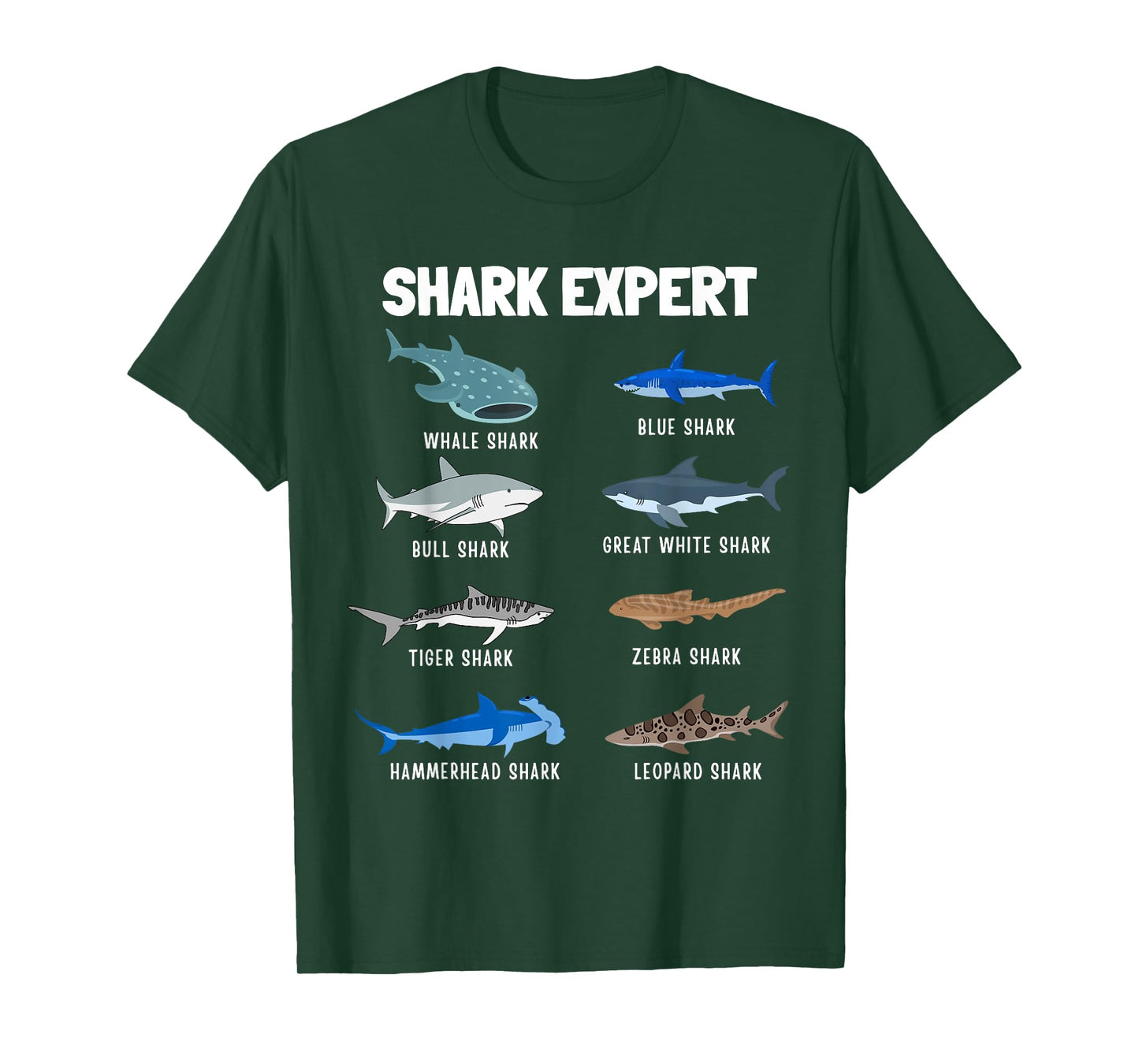 Funny Shark Expert Educational Ocean Animal Species Lovers T-Shirt