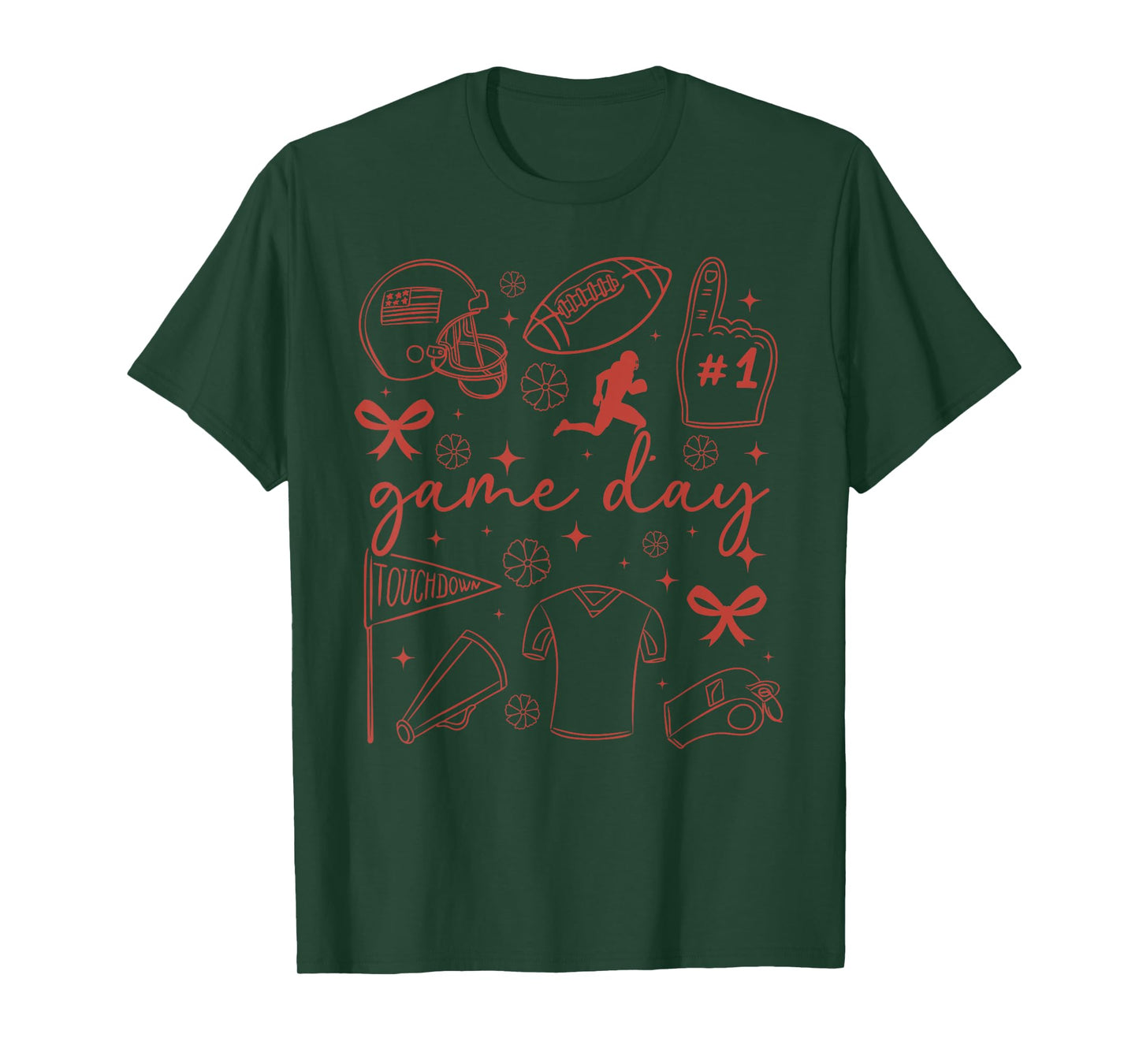 Football Game Day Coquette Game Day Football T-Shirt