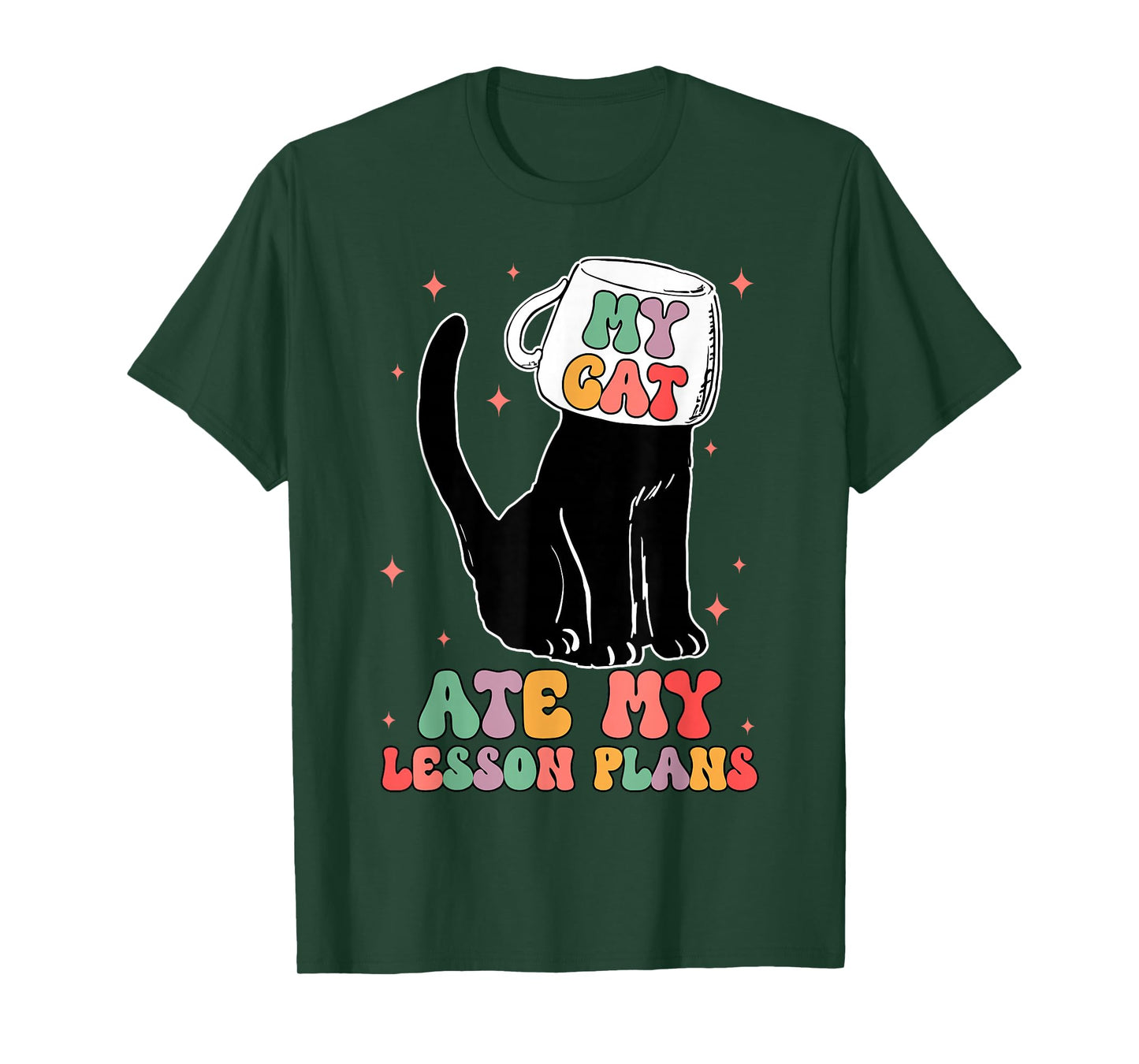 Funny Teacher Cat Ate My Lesson Plans Humor Women Student T-Shirt