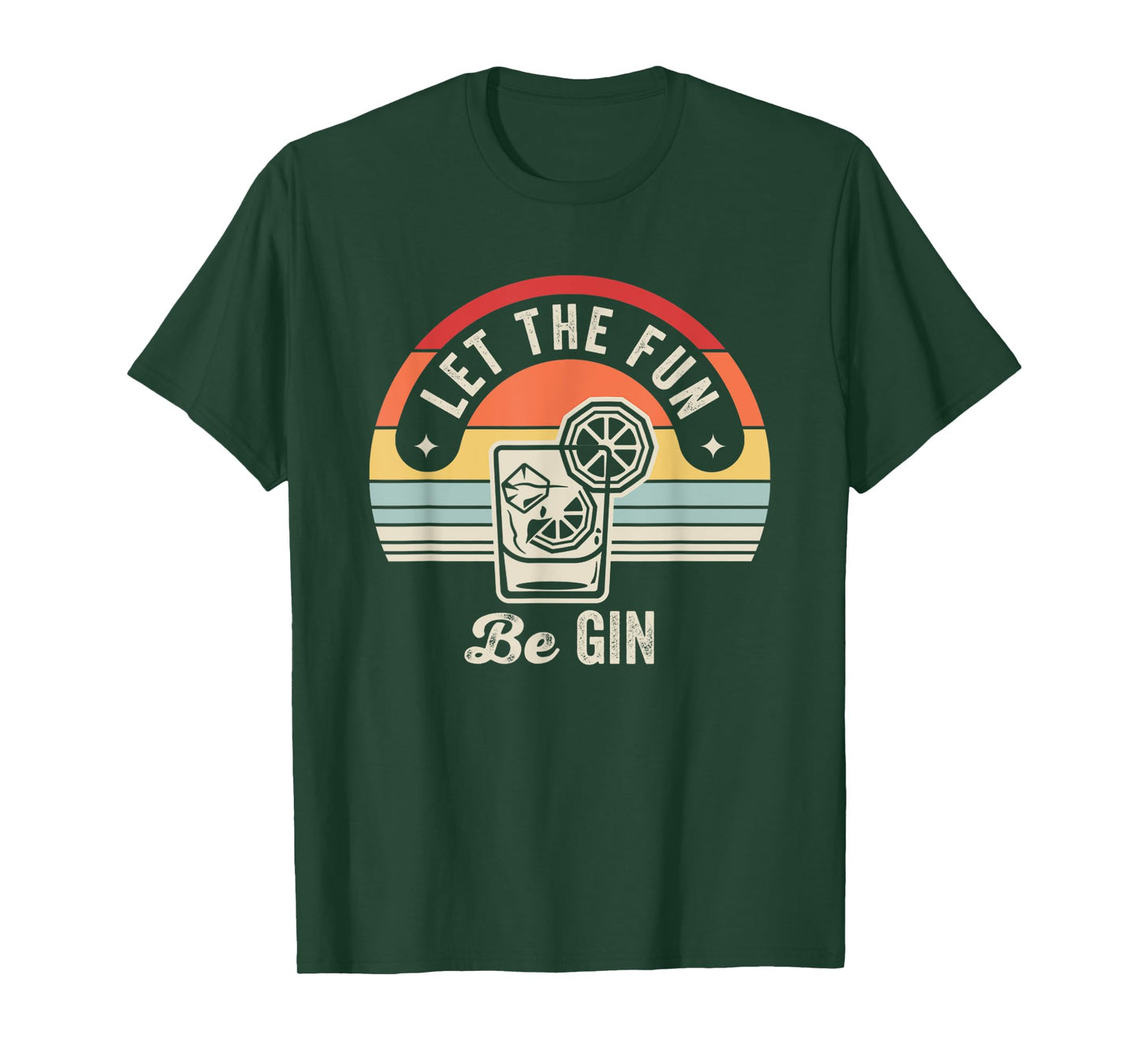 Let The Fun Be Gin Retro Cocktail Theme T-Shirt