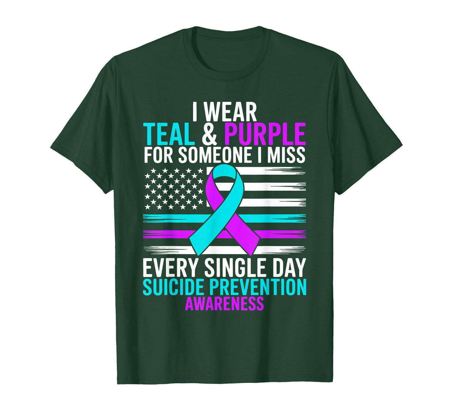 Retro I Wear Teal Purple for Someone Suicide Prevention T-Shirt