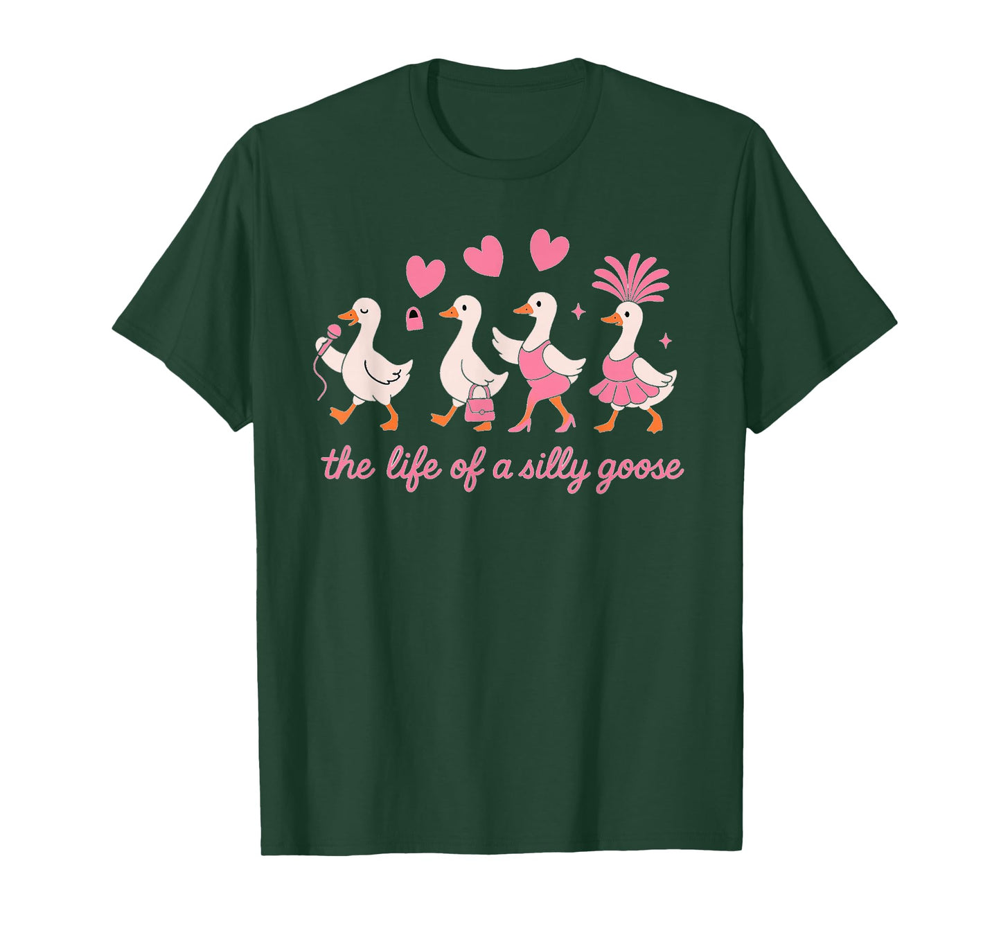 The Life of a Silly Goose Funny Trendy Meme Show Girl Design T-Shirt