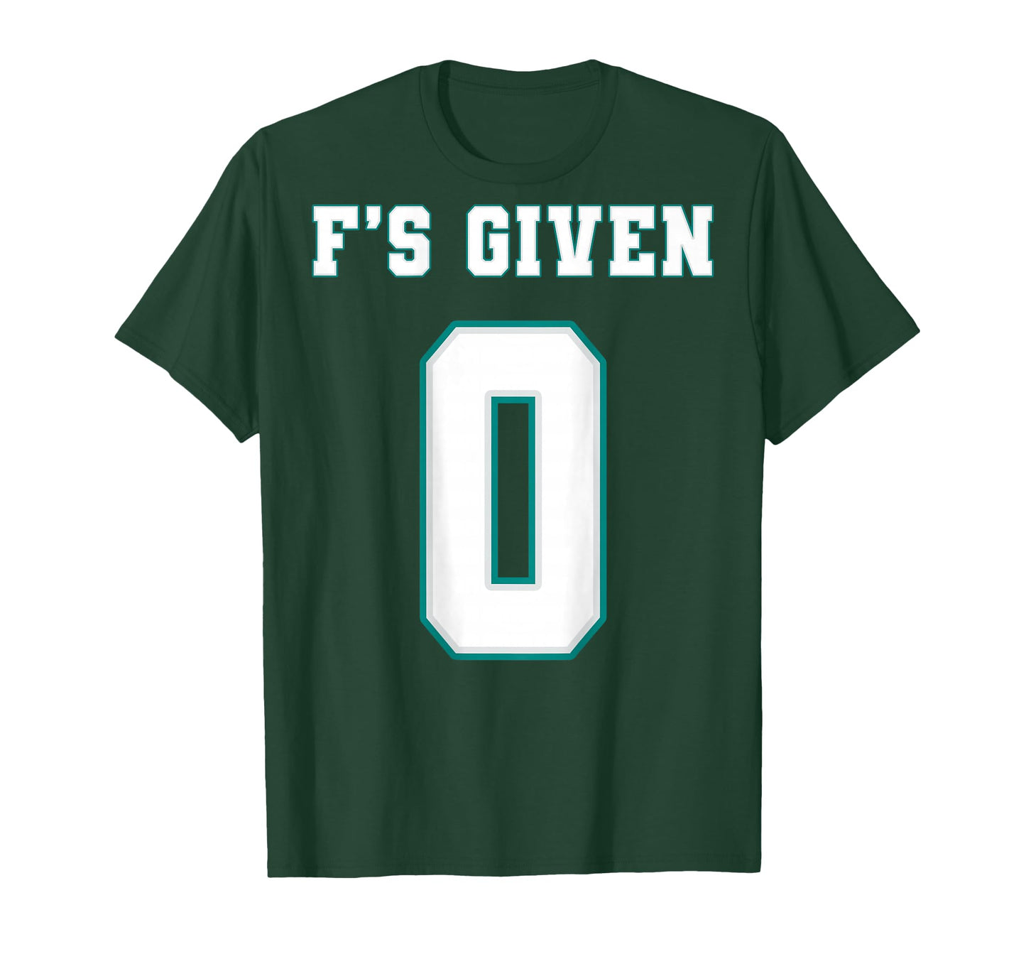 0 F's Given | Funny Sarcastic Adult Humor (On The Back) T-Shirt
