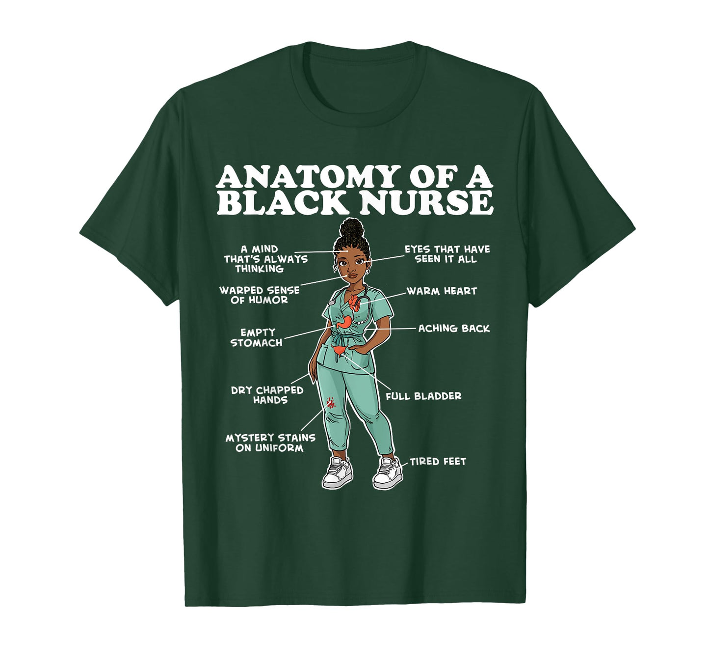 Anatomy of a Black Nurse T-Shirt
