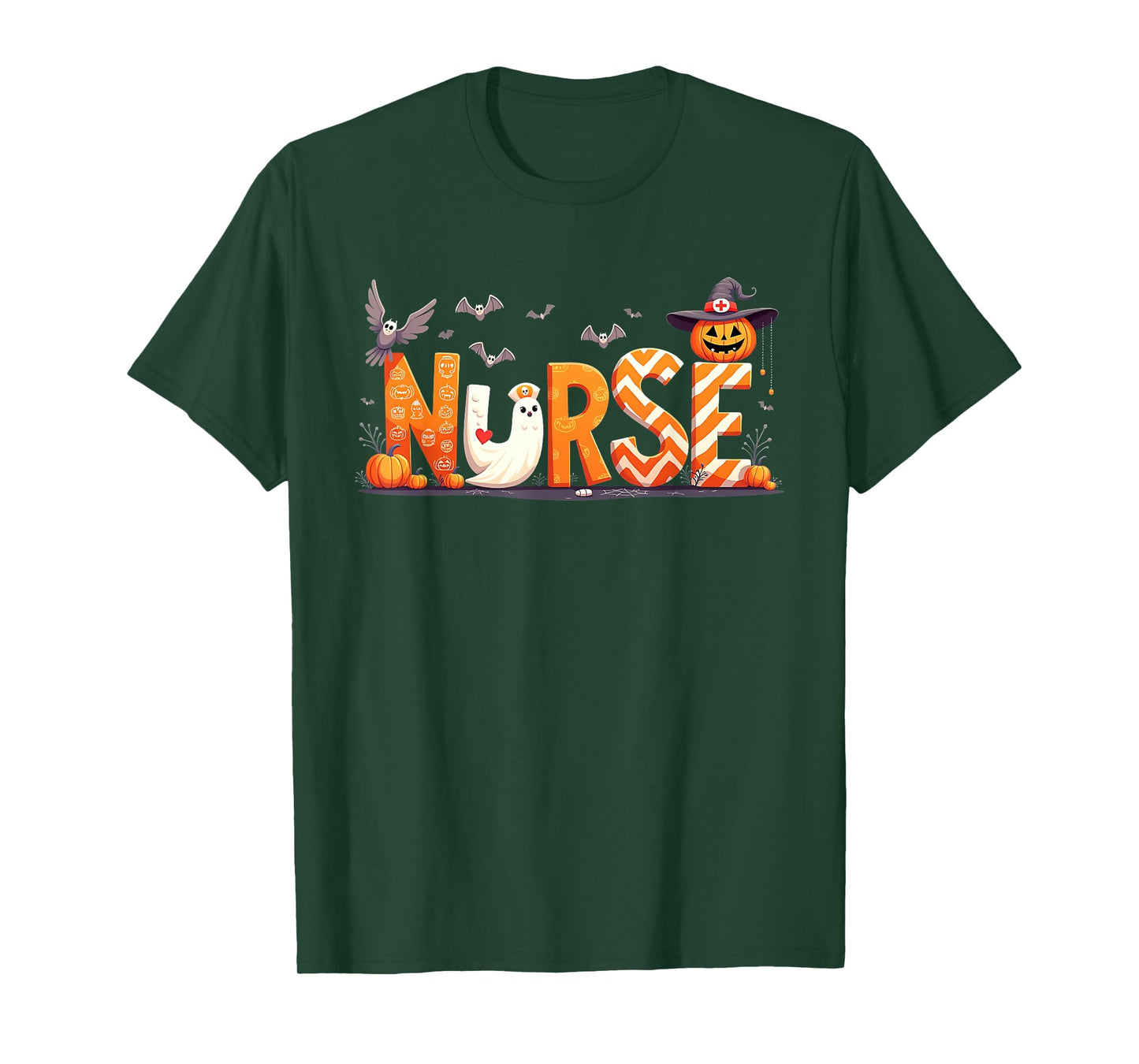 Cute Nurse Ghost Healthcare Worker Nurse Halloween T-Shirt