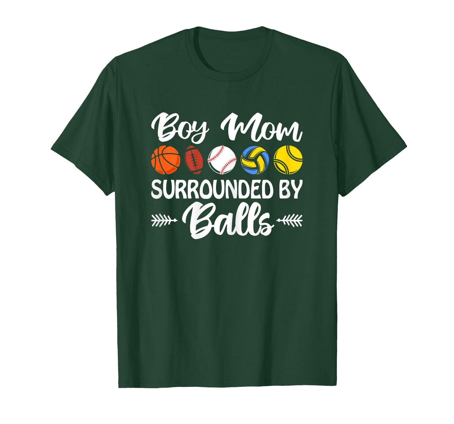 Boy Mom Surrounded By Balls Funny Sports Mommy Mother's Day T-Shirt