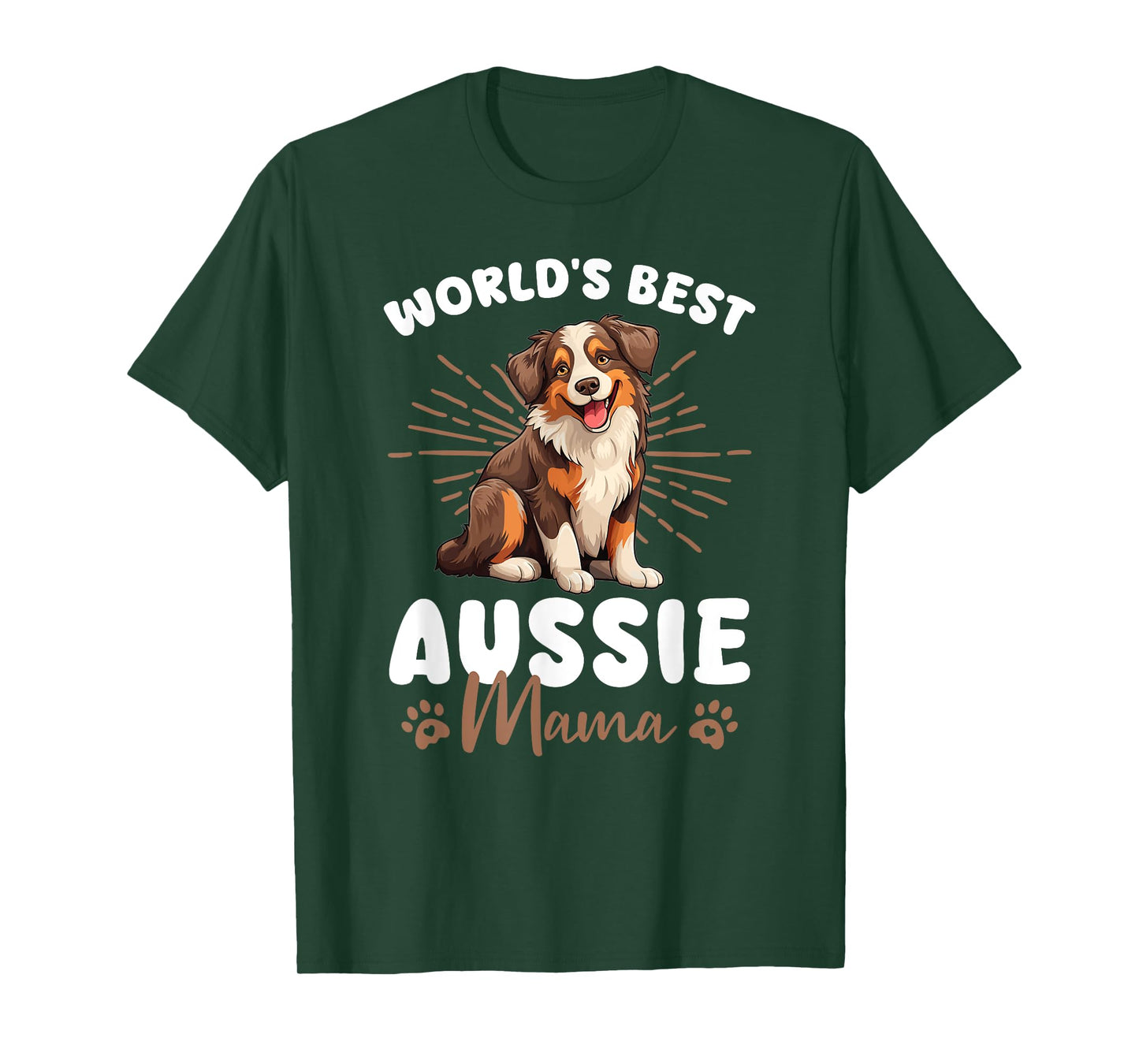 Australian Shepherd Red Tri Dog World's Best Aussie mama T-Shirt
