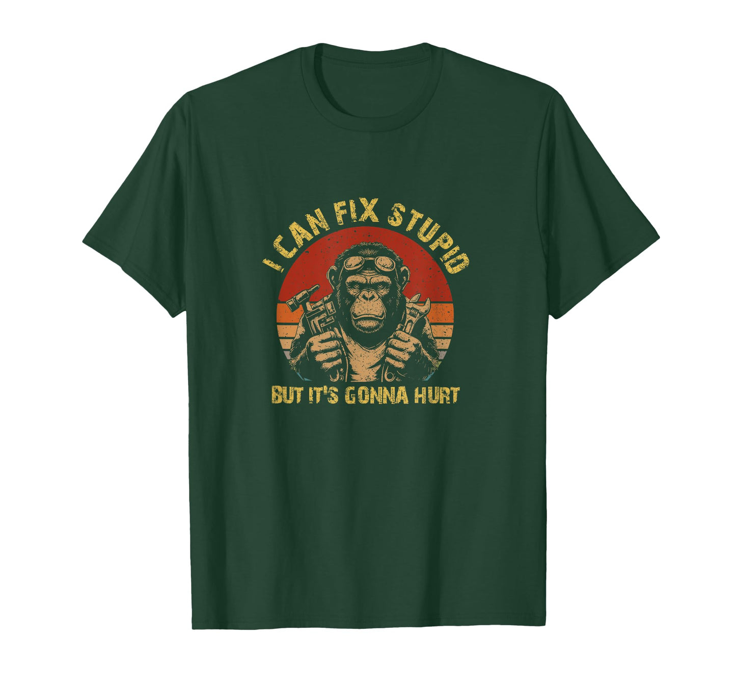 I Can Fix Stupid But It's Gonna Hurt Monkey Vintage T-Shirt