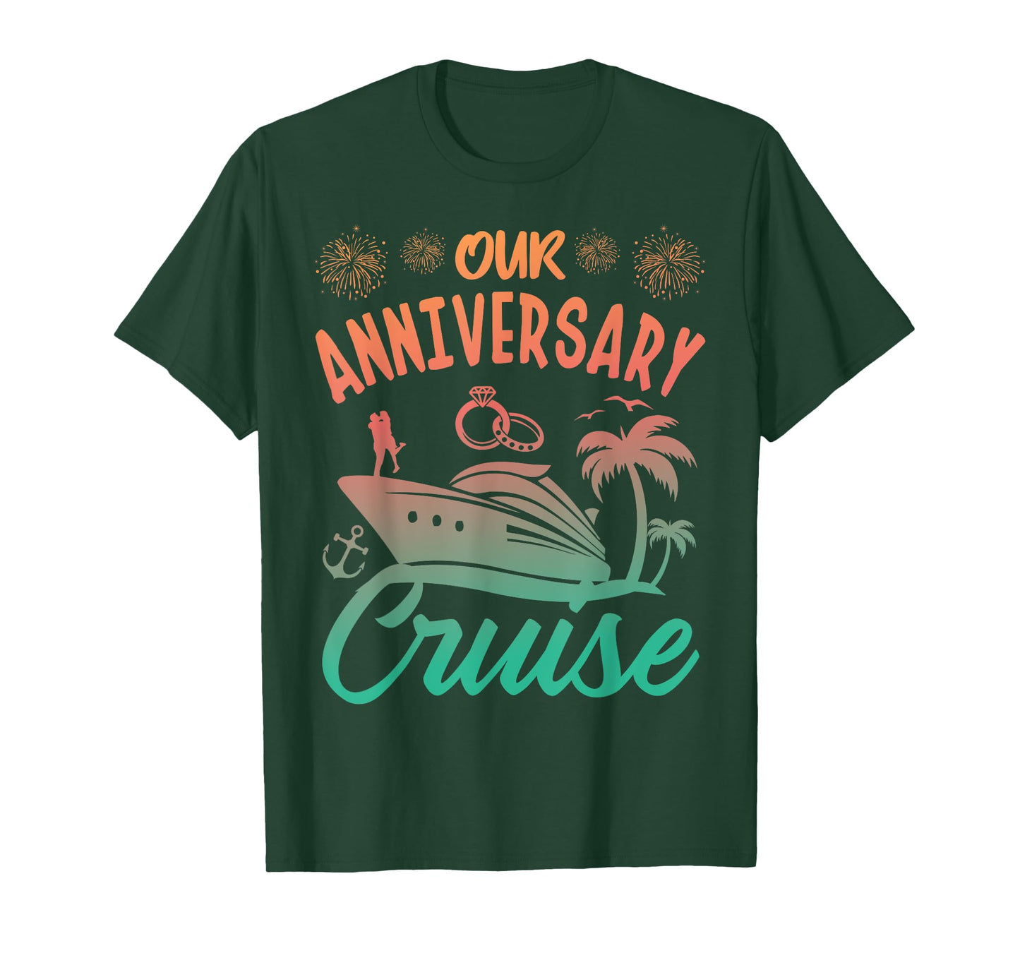 Our Anniversary Cruise Husband Wife Couples Cruise Vacation T-Shirt