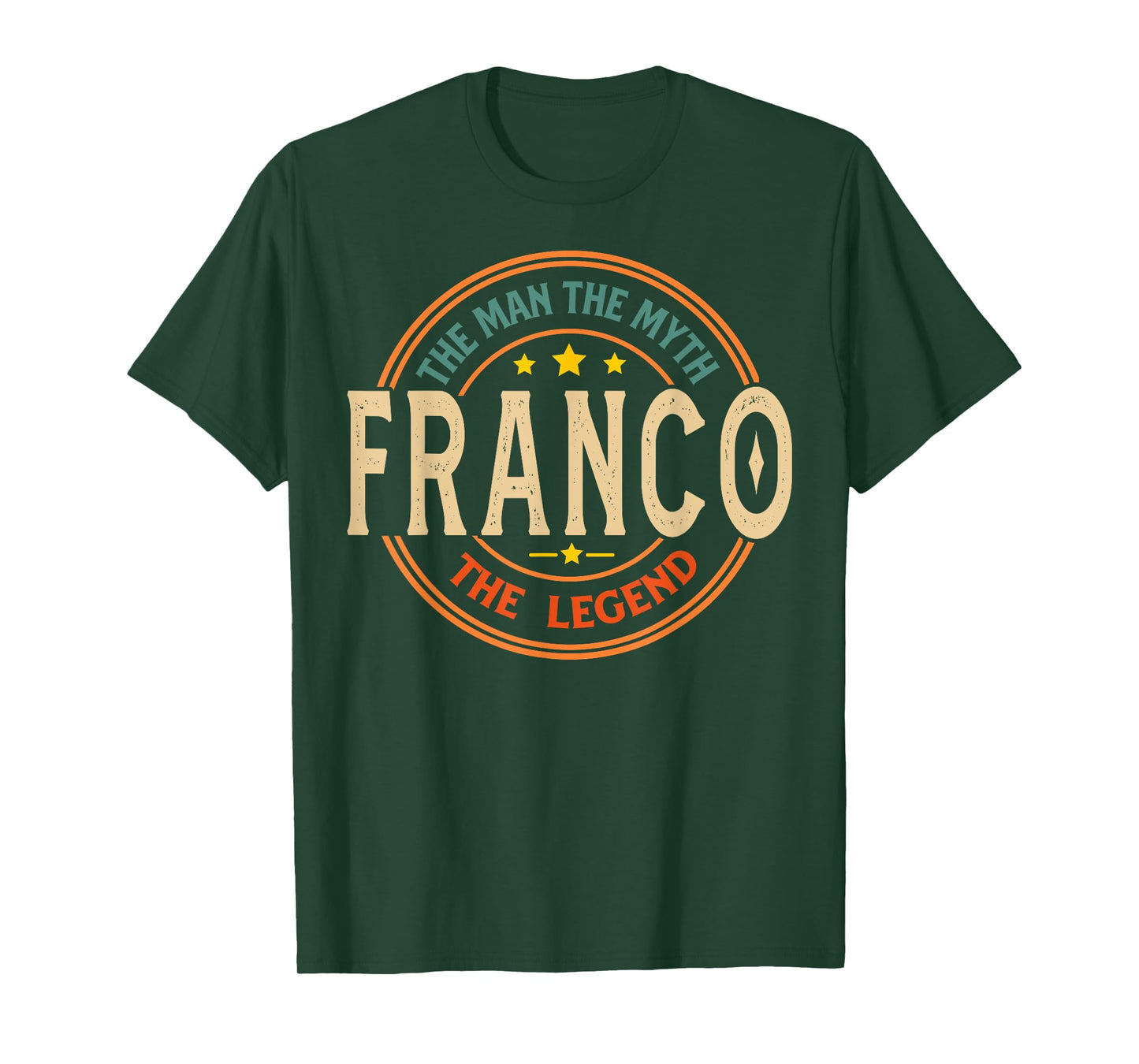 FRANCO The Man The Myth The Legend Vintage Personalized T-Shirt