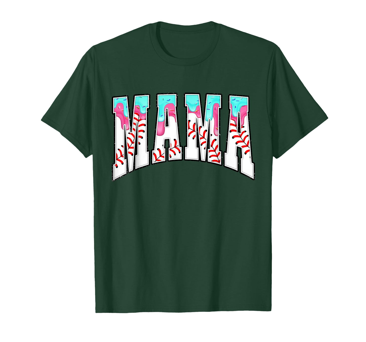 Baseball Mama Ice-Cream Dripping Gameday Mother's Day Mom T-Shirt