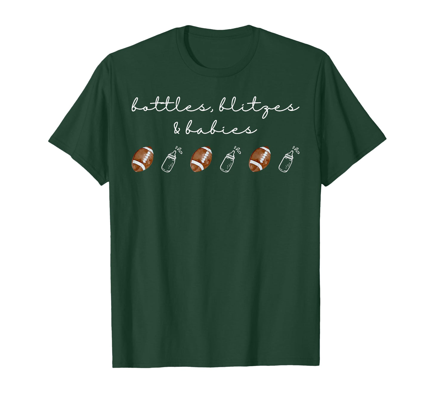 Bottles Blitges & Babies Football NICU Nurse Neonatal ICU RN T-Shirt