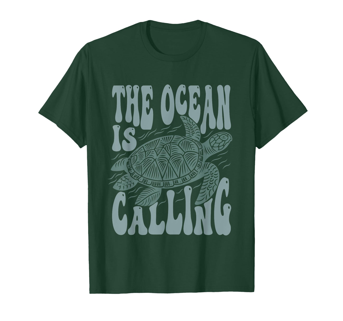 The Ocean Is Calling Nature Lovers Sea Turtle Reptile Art T-Shirt