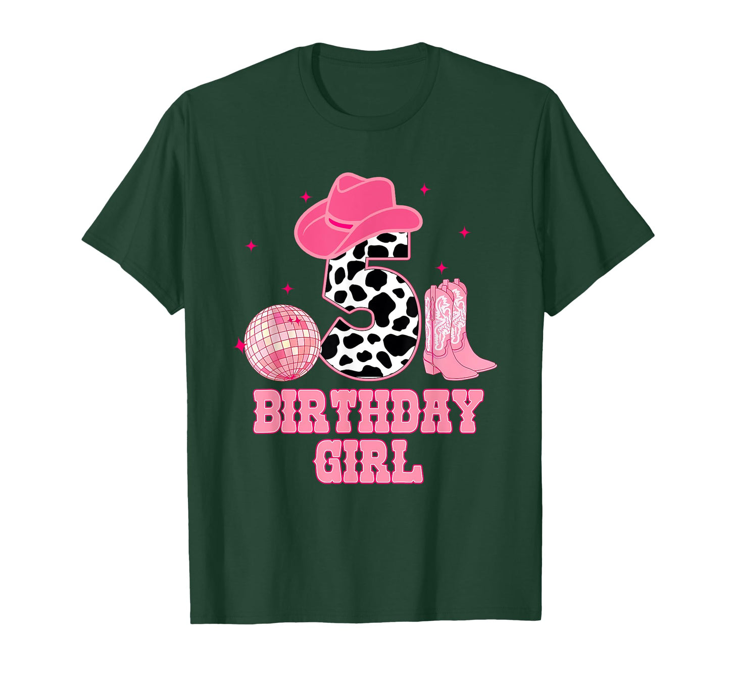 Happy 5th Birthday Girl Outfit Rodeo Western Cowgirl Cowboy T-Shirt