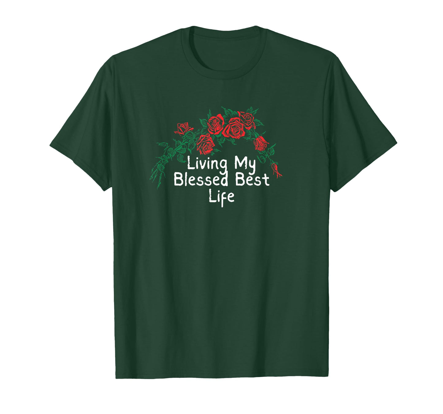Flowers Retro Red Graphic Living My Blessed Best Life T-Shirt