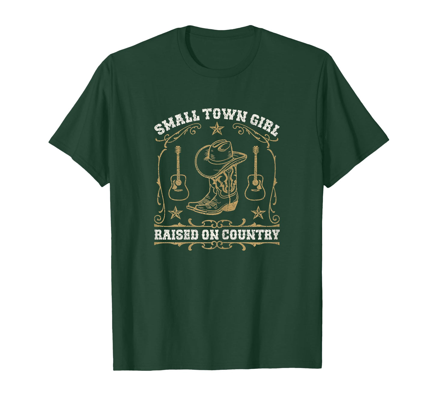 Small Town Girl Raised On Country Western Music Cowgirl T-Shirt