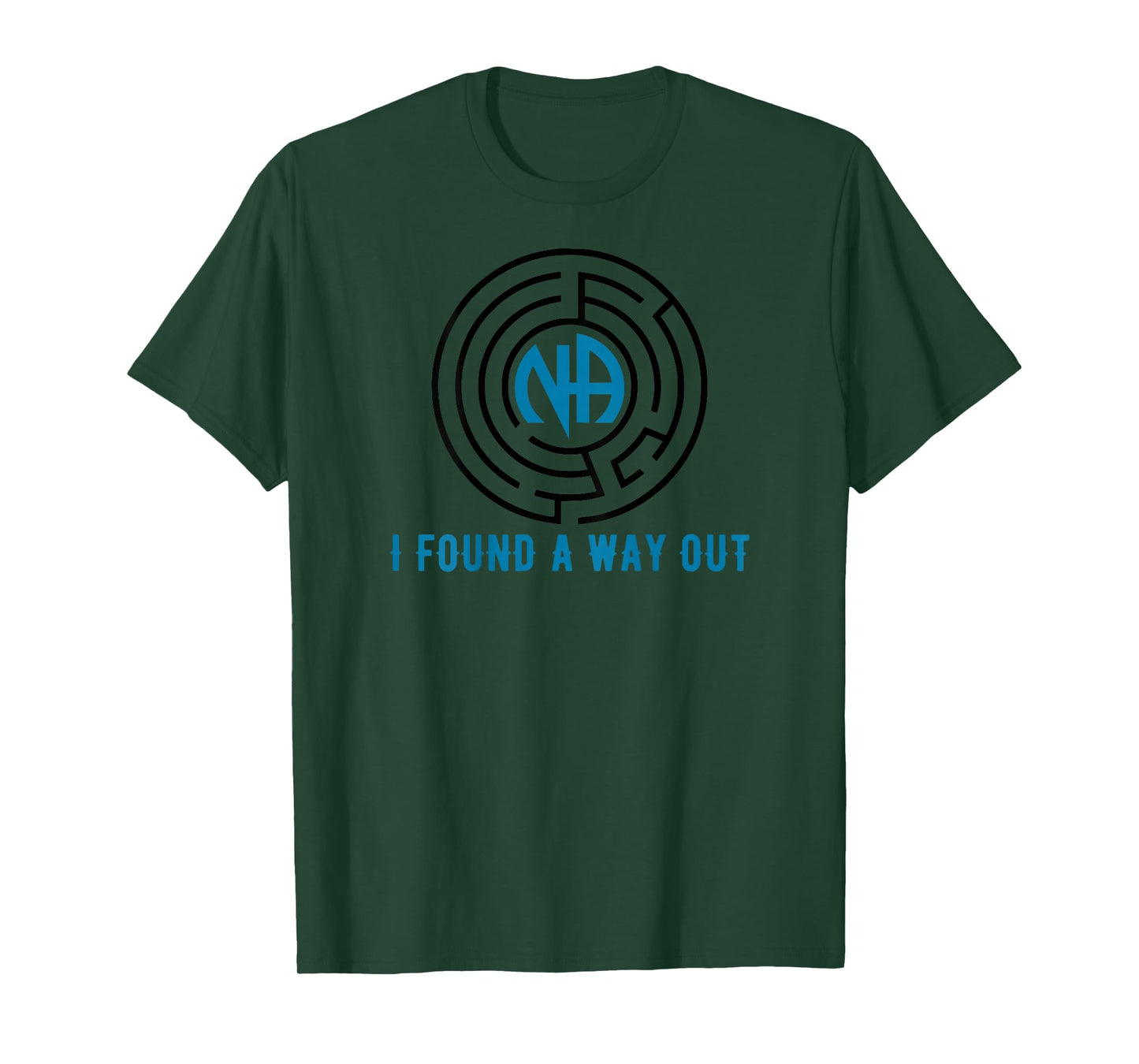 BACK PRINT I Found A Way Out Maze NA Narcotics Anonymous T-Shirt