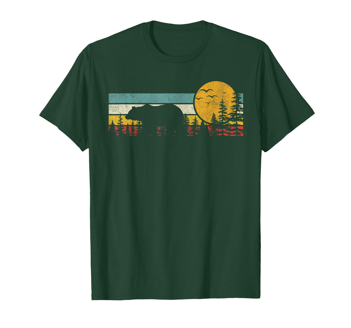 Trees Reflection Wildlife Nature Forest Outdoor Bear Vintage T-Shirt