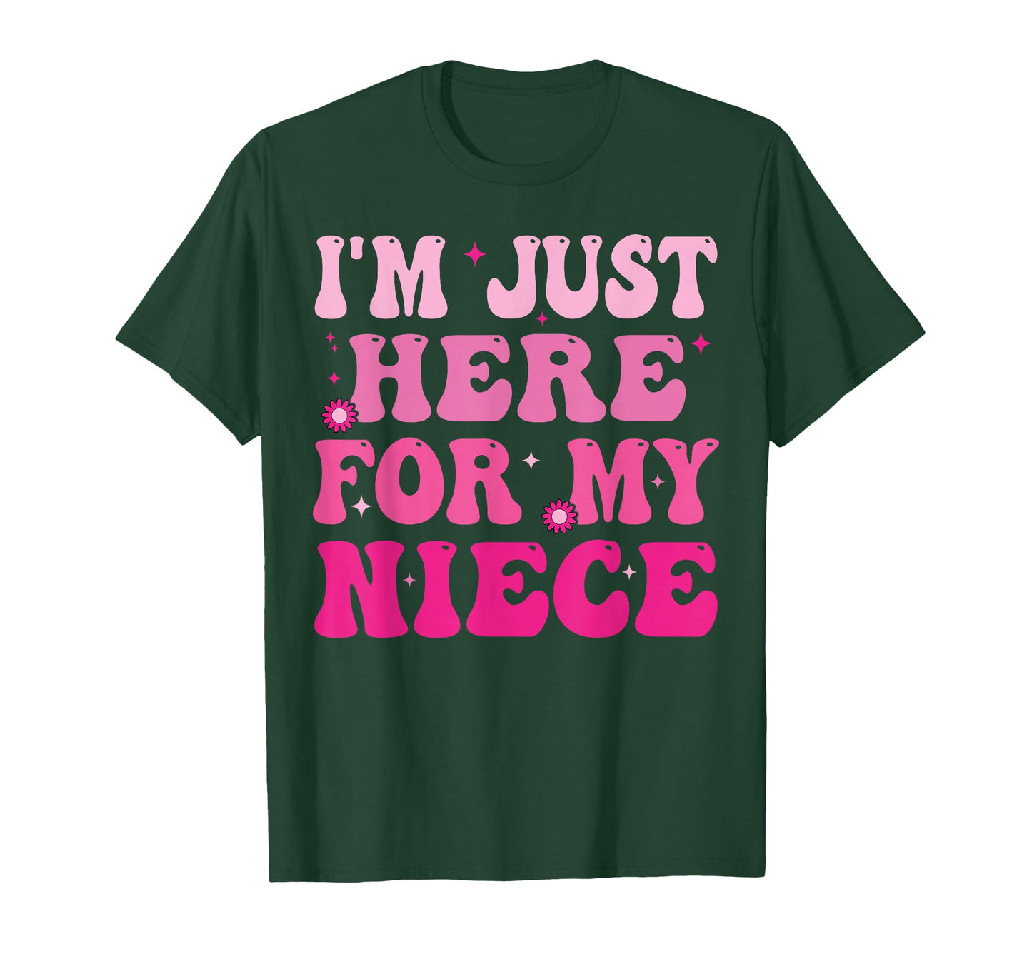 Funny Aunt Life Auntie Groovy I'm Just Here For My Niece T-Shirt