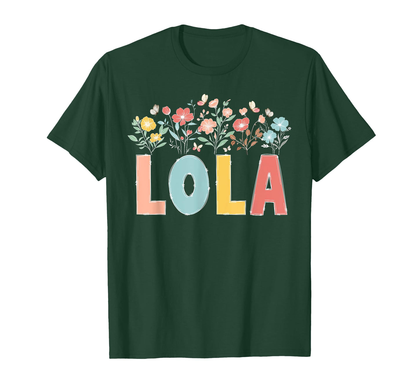 Lola Flowers Lola Grandmother Lola Grandma Appreciation T-Shirt
