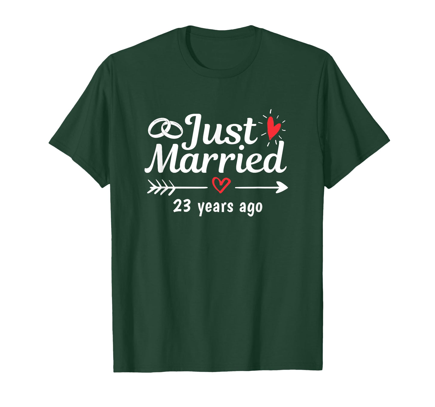 Just Married 23 Years Ago Funny Couple Wedding Anniversary T-Shirt