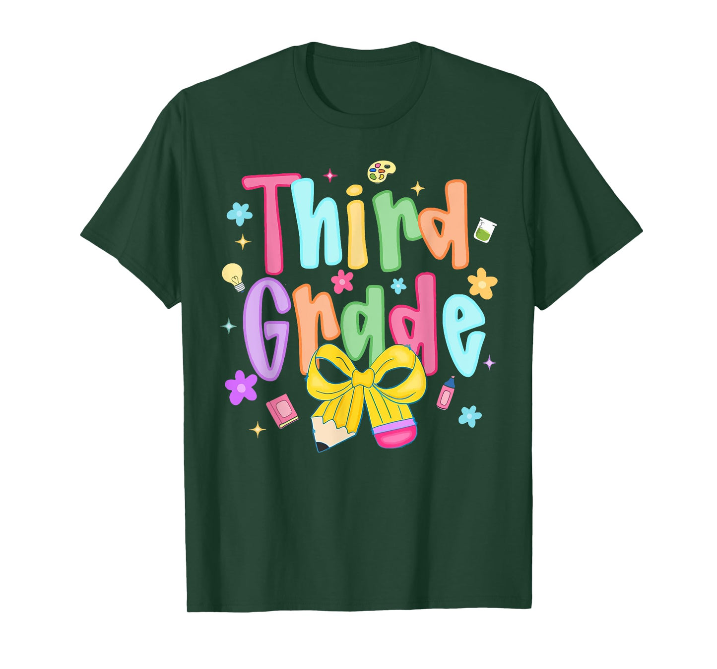 Third Grade 3 Back to School Preschool Teacher Girl Kids T-Shirt